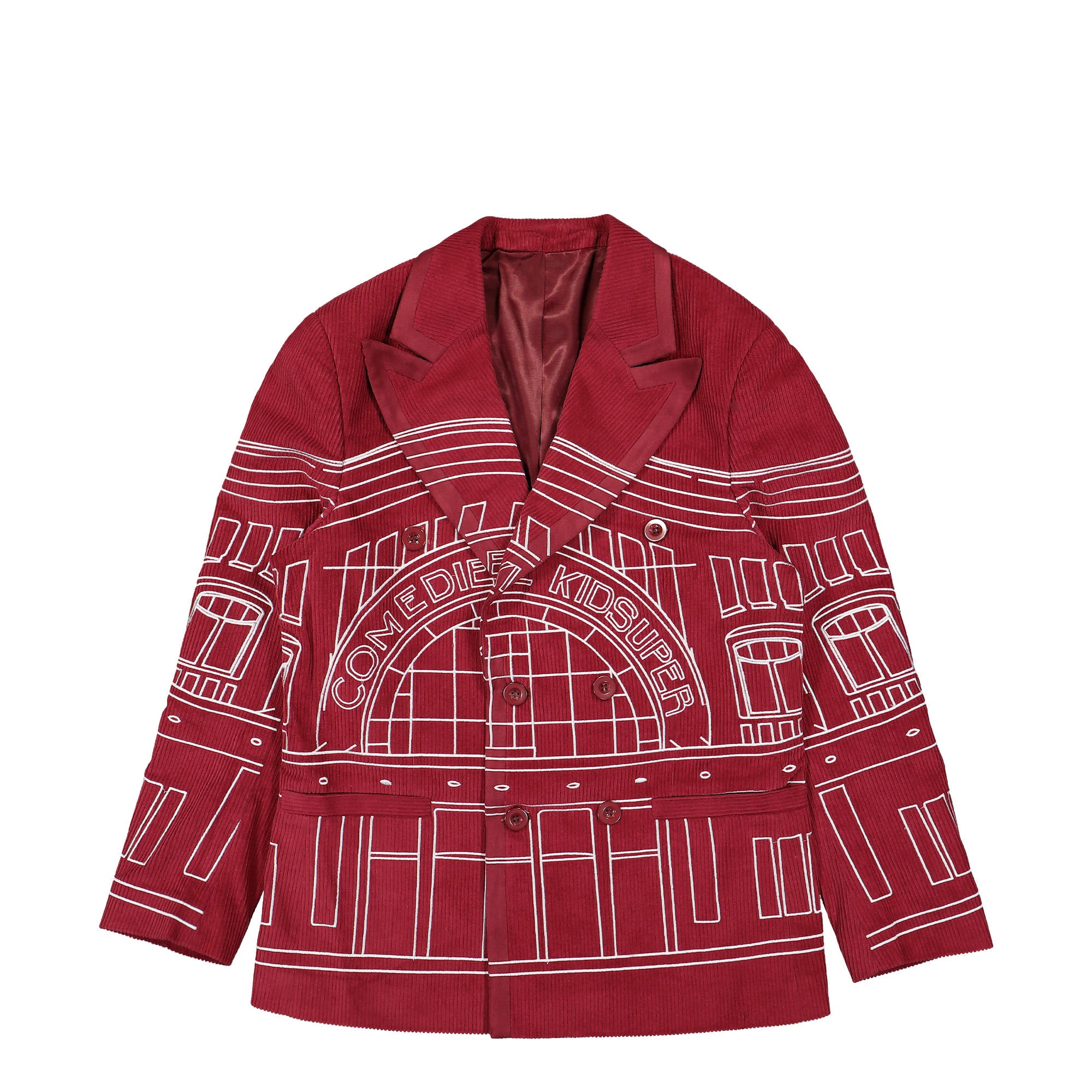 Kidsuper Studios Comedie De Kidsuper Suit Top Burgundy Jackets AW23-SUT-7 | Overkill