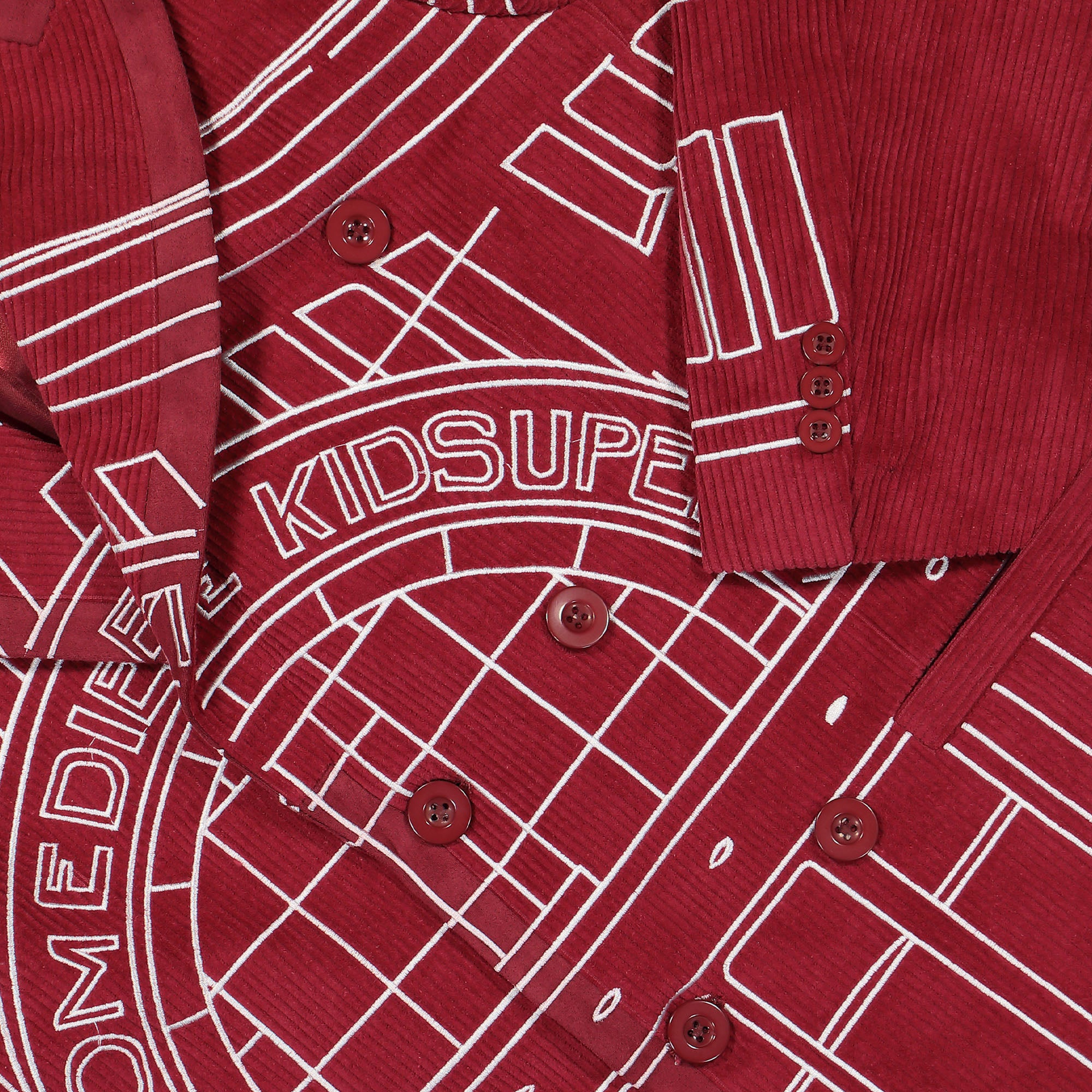 Kidsuper Studios Comedie De Kidsuper Suit Top Burgundy Jackets Detailfoto | Overkill