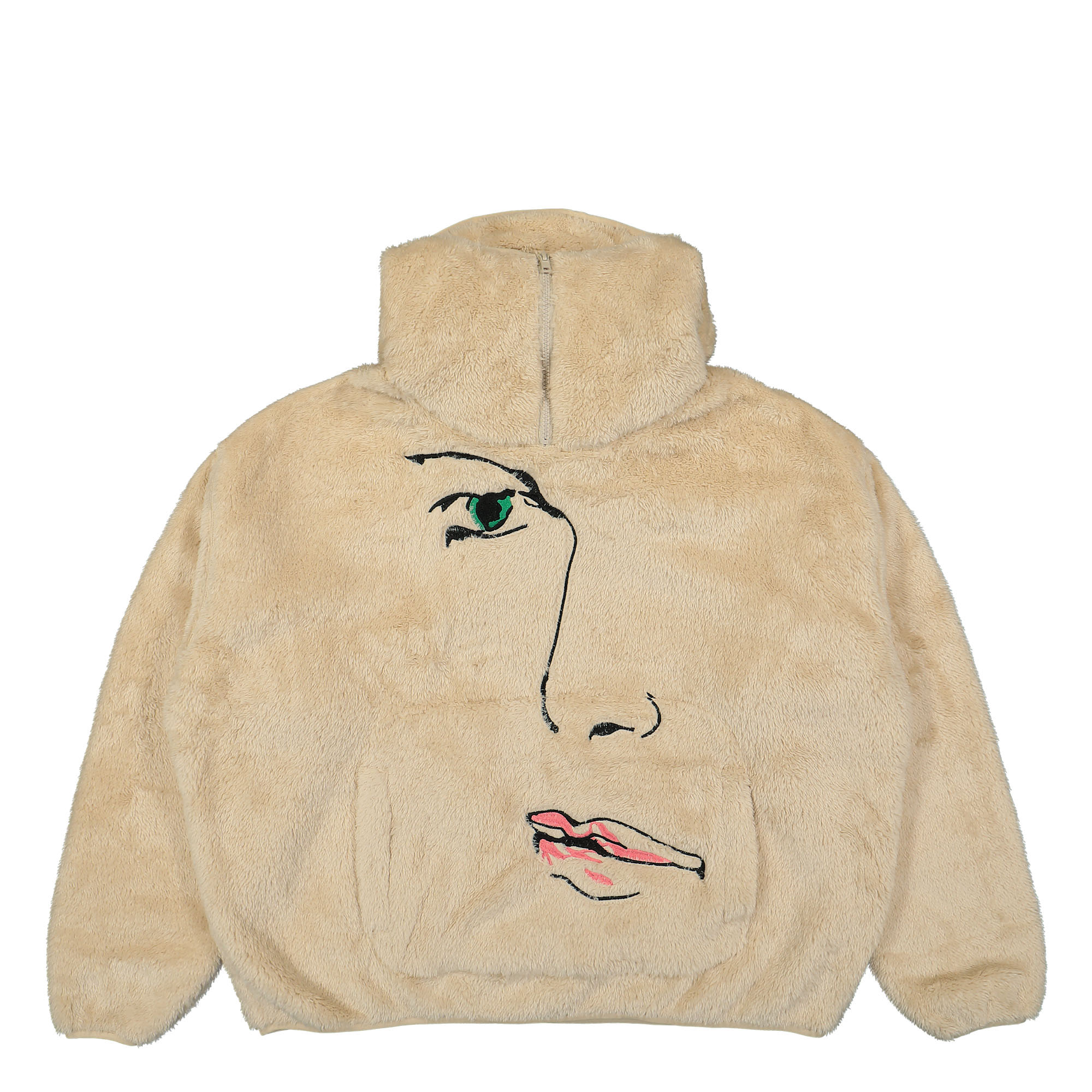 Kidsuper Studios Embroidered Fleece 3/4 Zip Cream Sweatshirts AW23-OW-12 | Overkill