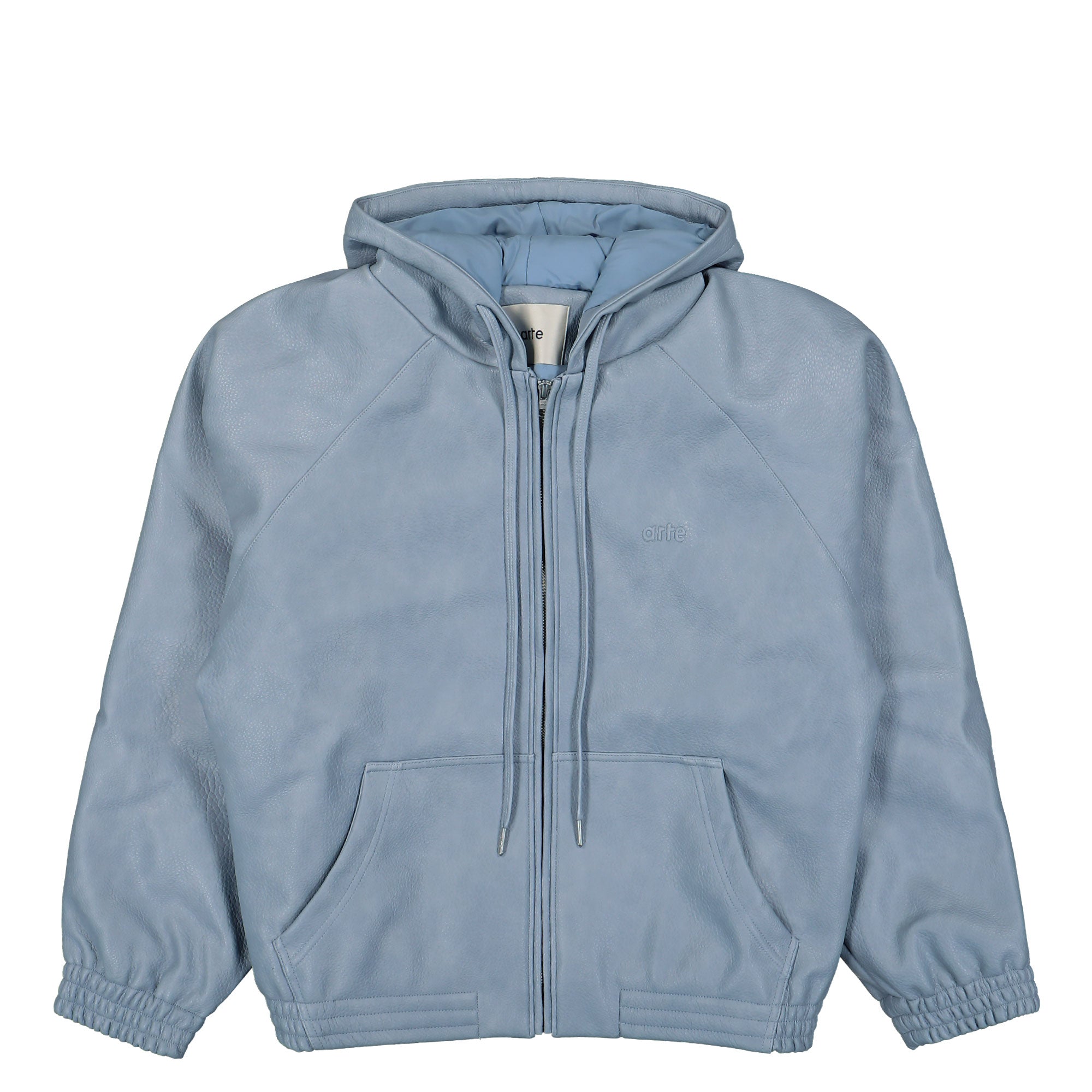 Arte Antwerp Leather Hooded Jacket Blue Jackets AW24-040J | Overkill