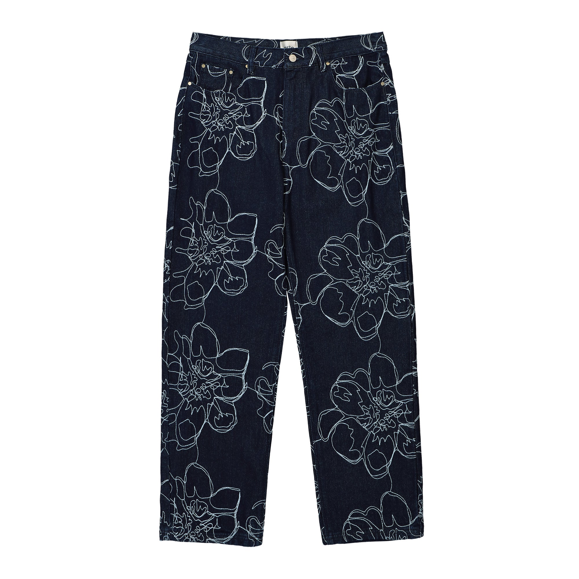 Arte Antwerp Flower Stitch Pants Navy Jeans AW24-065P | Overkill