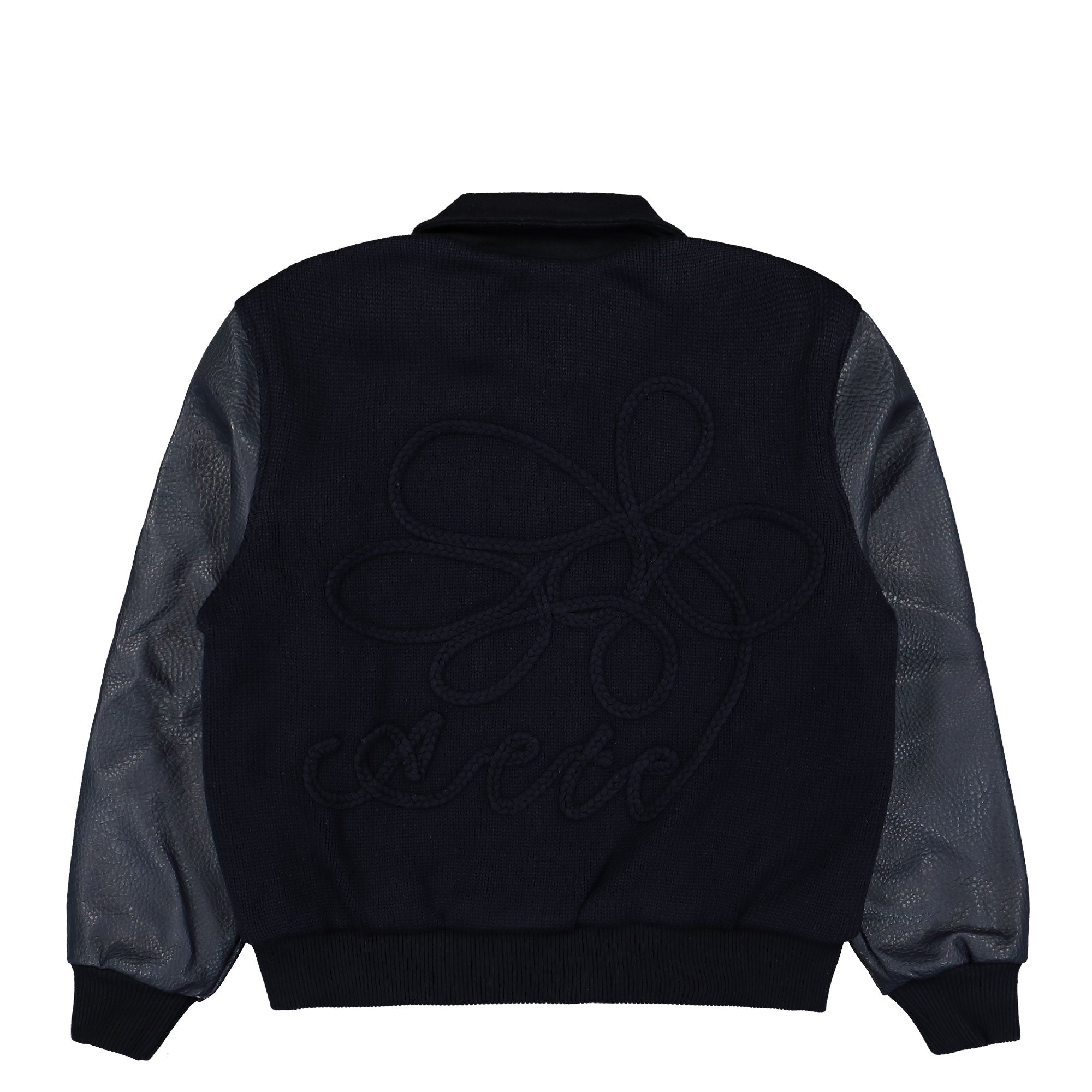 Arte Antwerp Embroidered Flower Varsity Jacket Navy Bomber & Varsity Jackets Close-up | Overkill