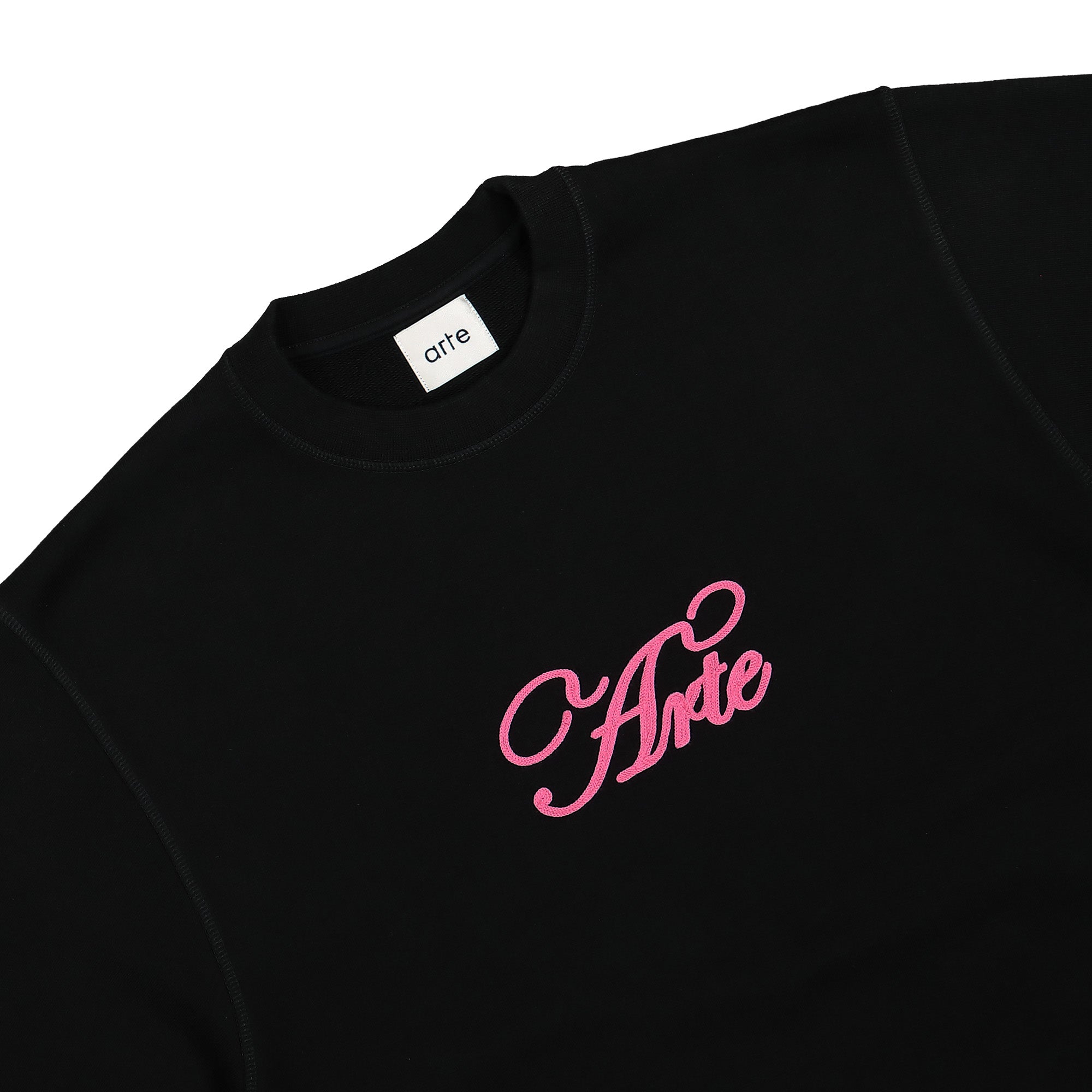 Arte Antwerp Logo Crewneck Sweatshirt Black Sweatshirts Close-up | Overkill