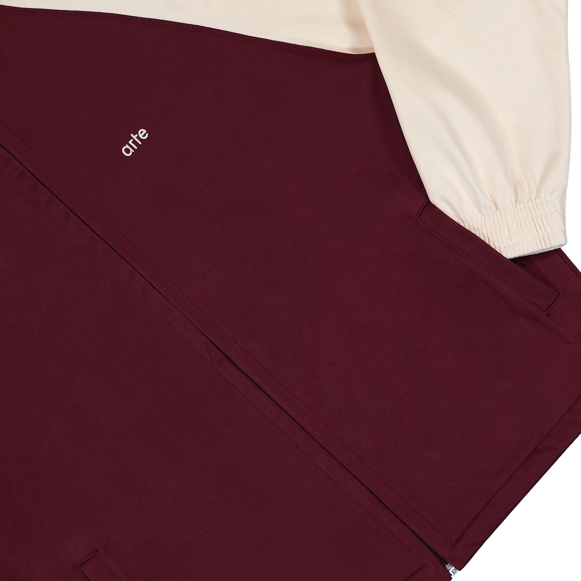 Arte Antwerp Carded Tracksuit Top Bordeaux / Cream Track Jackets AW25-018J Detail View 1 | Overkill