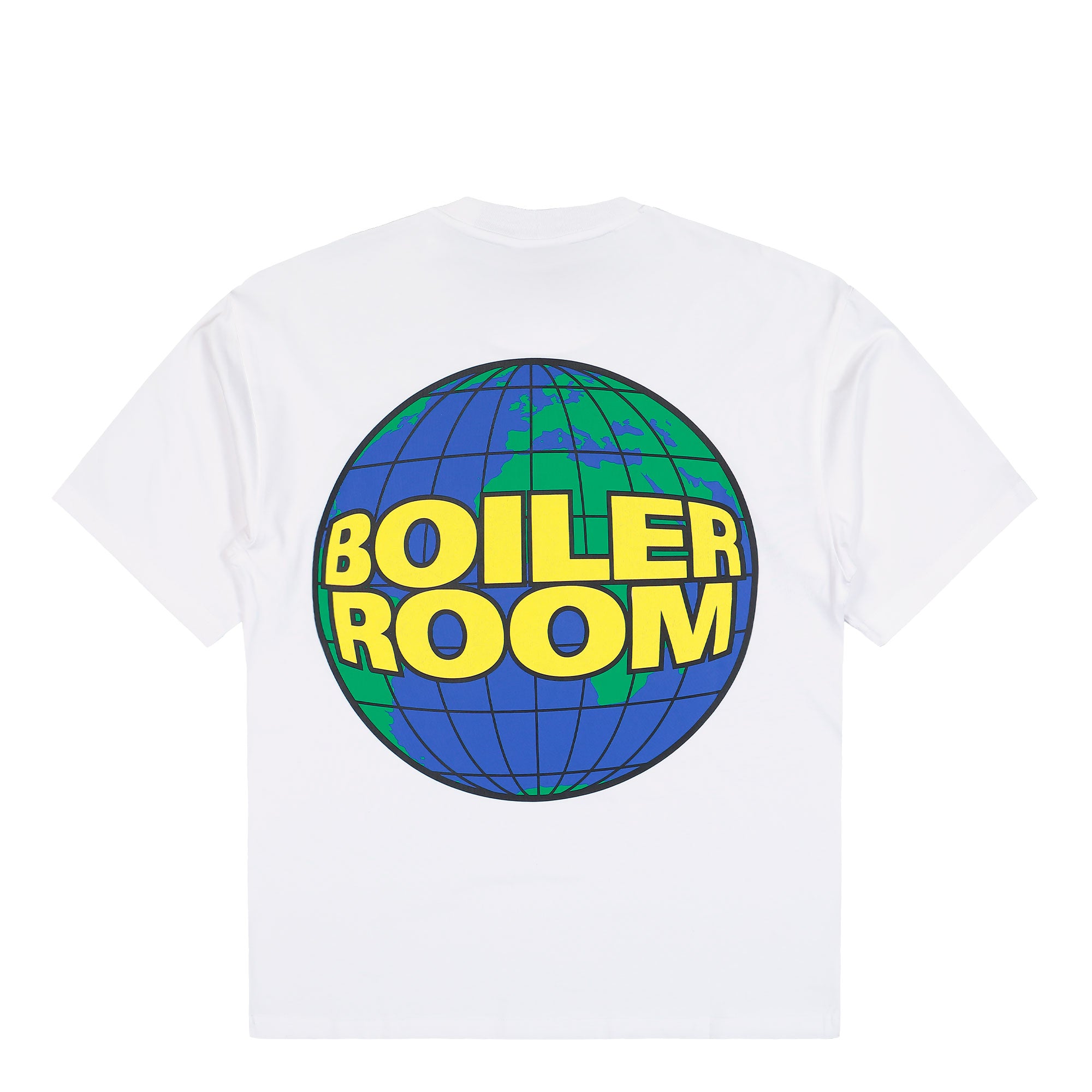 Boiler Room Globe Logo T-Shirt White T-Shirts AW25SS35WHT Close-up | Overkill