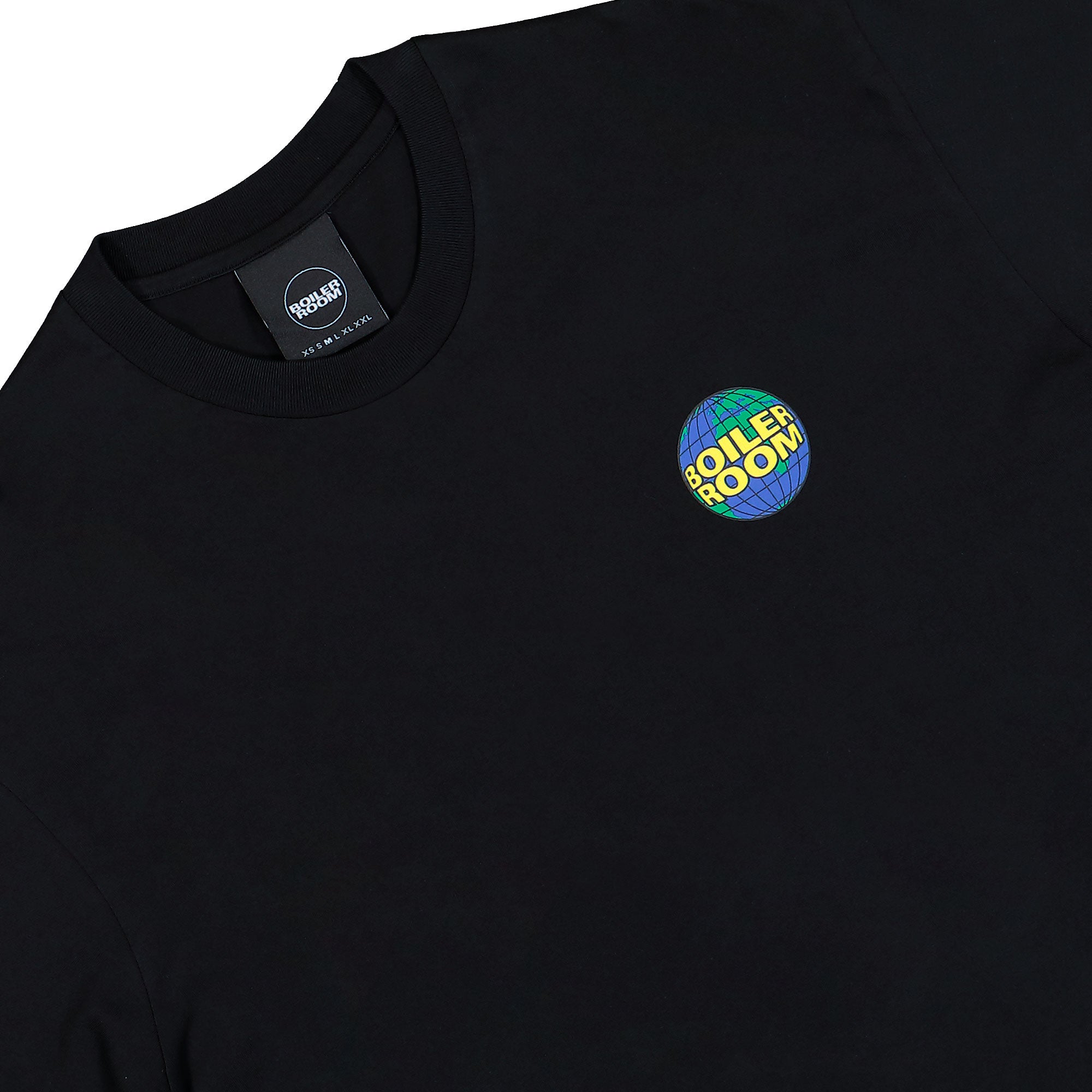 Boiler Room Globe Logo T-Shirt Black T-Shirts AW25SS36BLK Detailfoto | Overkill