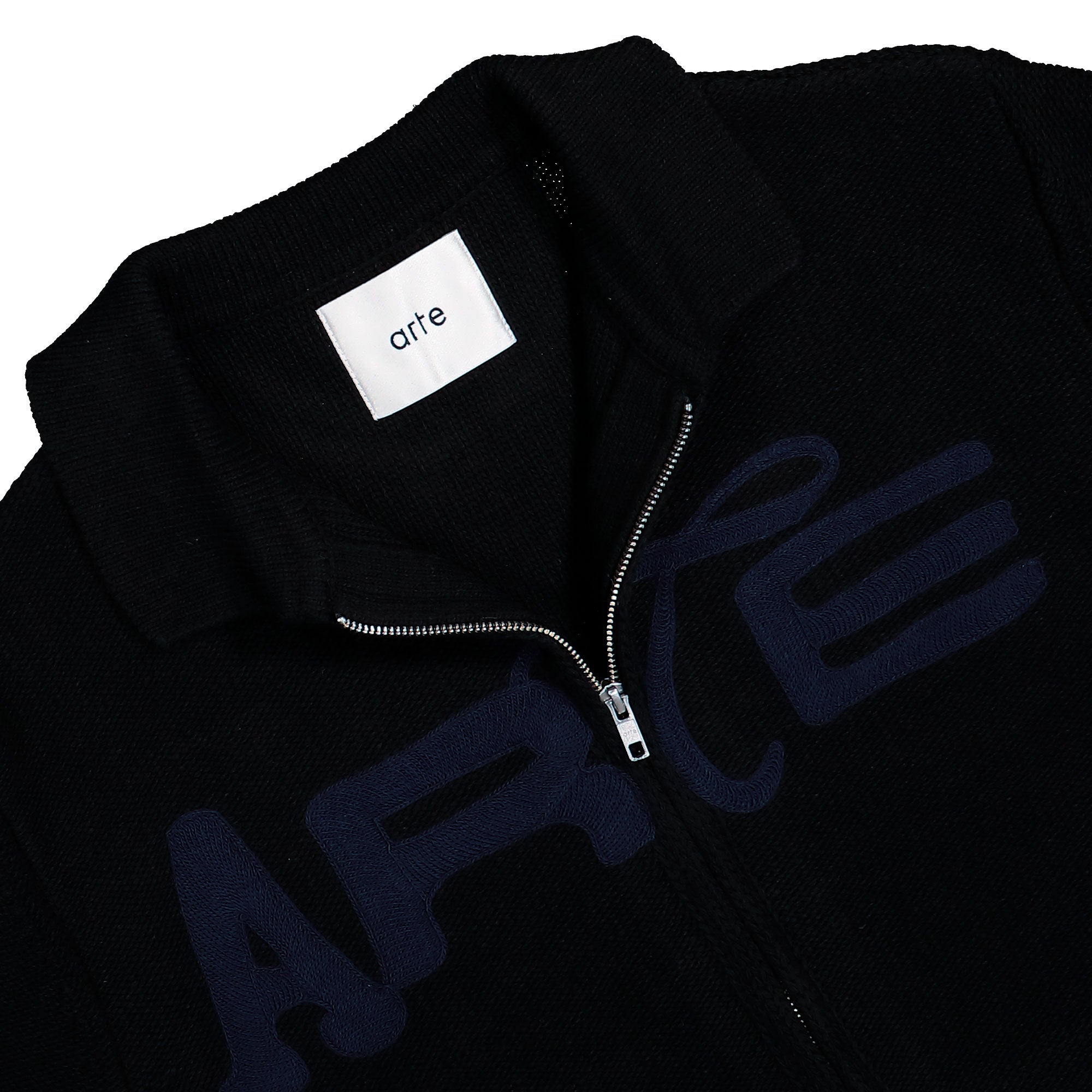 Arte Antwerp Stencil Zip Cardigan Black Cardigan AW26-021K Detailfoto | Overkill