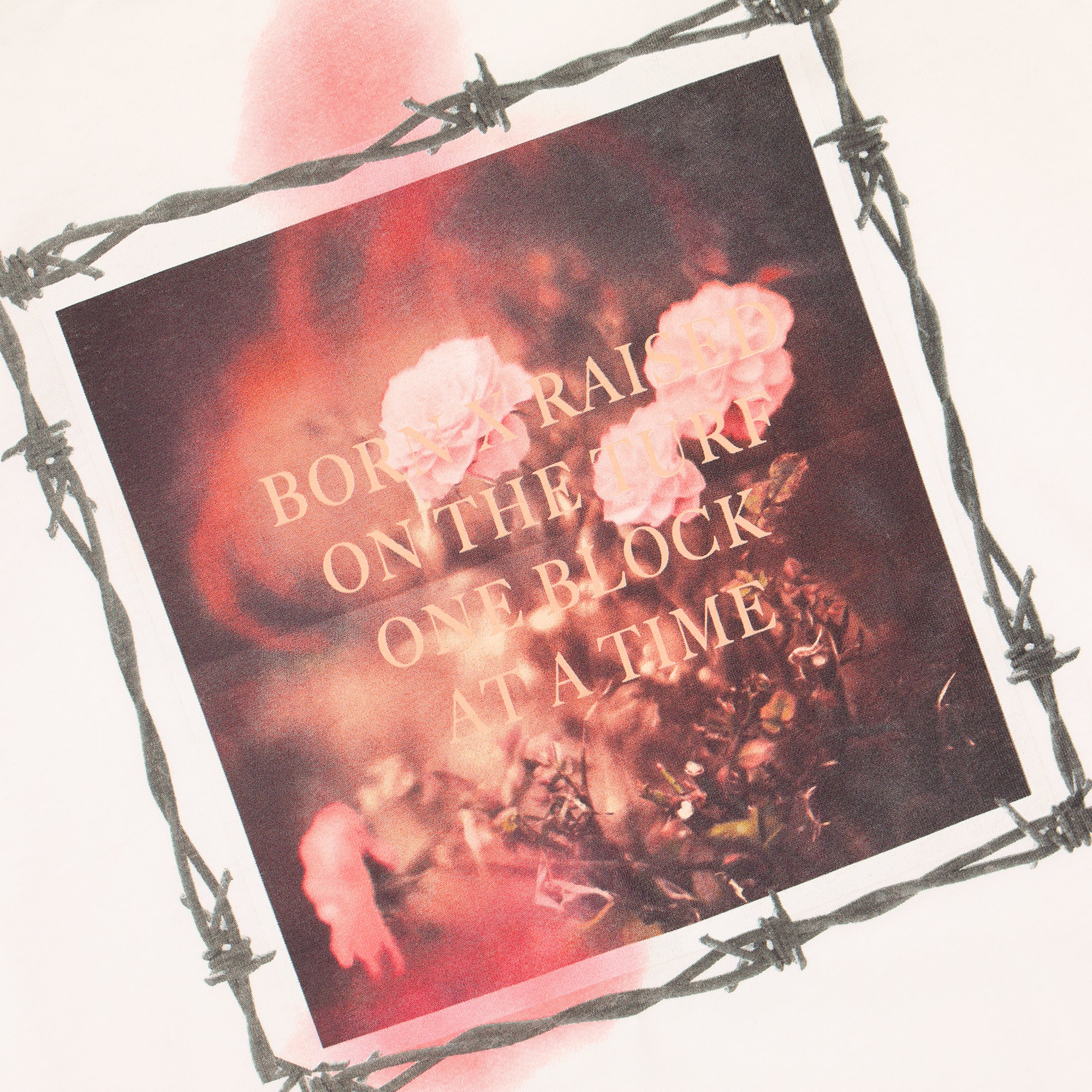 Born X Raised Barbed Wire L/S White Longsleeves Detailfoto | Overkill