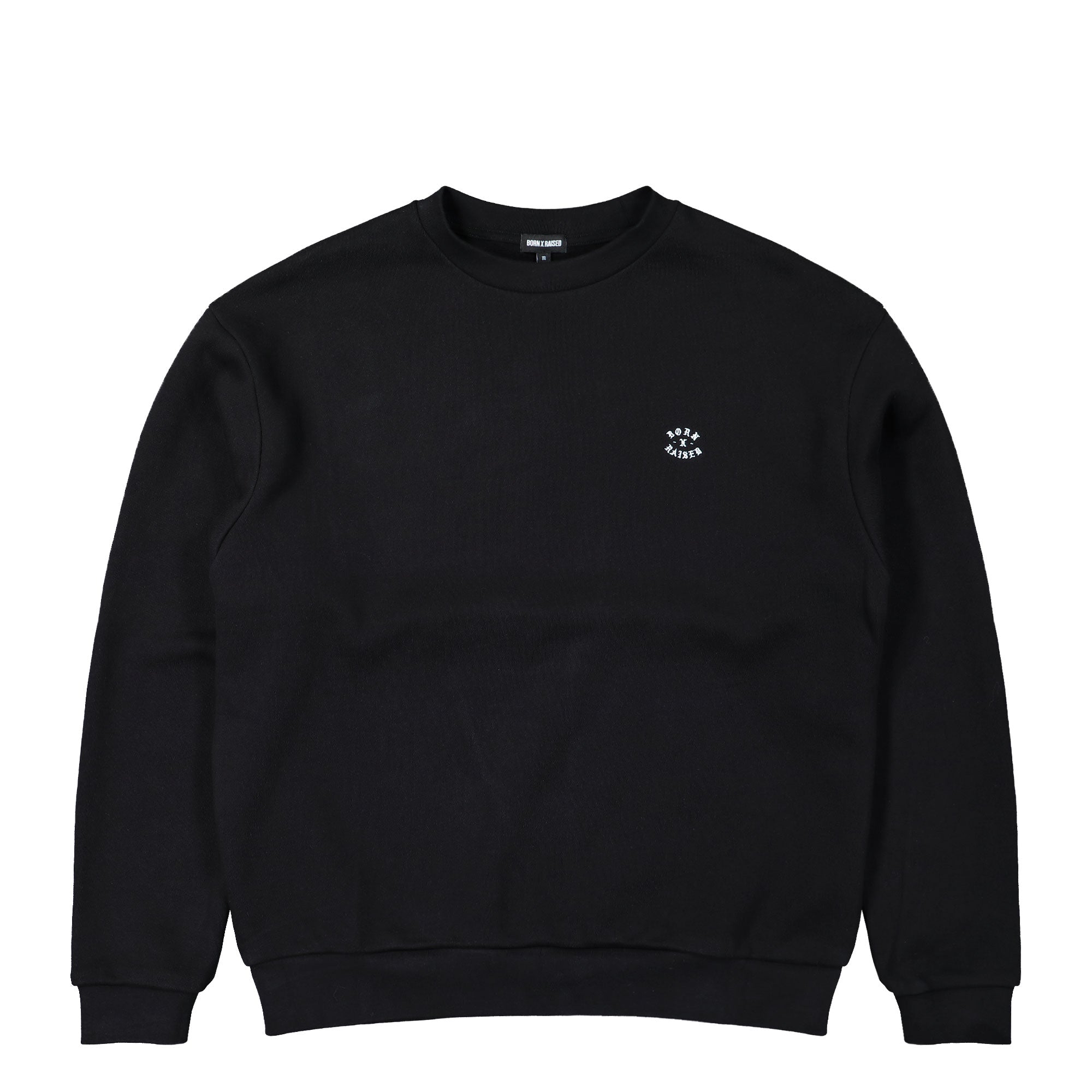 Born x Raised Micro Rocker Crewneck Black Sweatshirts B0004MCRKR-BLK | Overkill