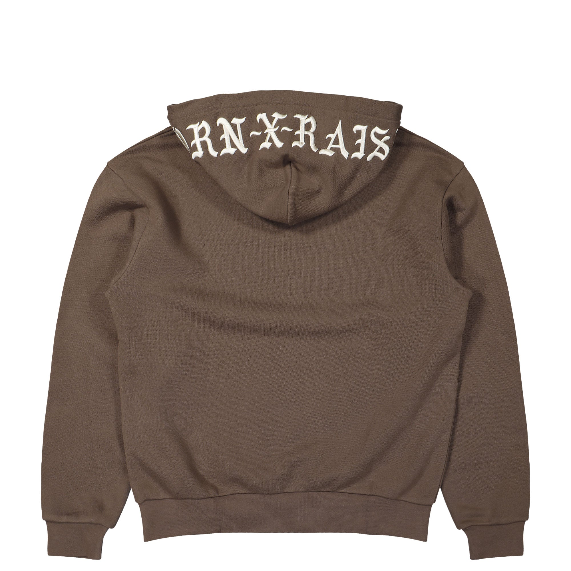 Born x Raised Embroidered Hoodie Walnut W / Cream Hoodies B0005EMBR2-WLCR Close-up | Overkill