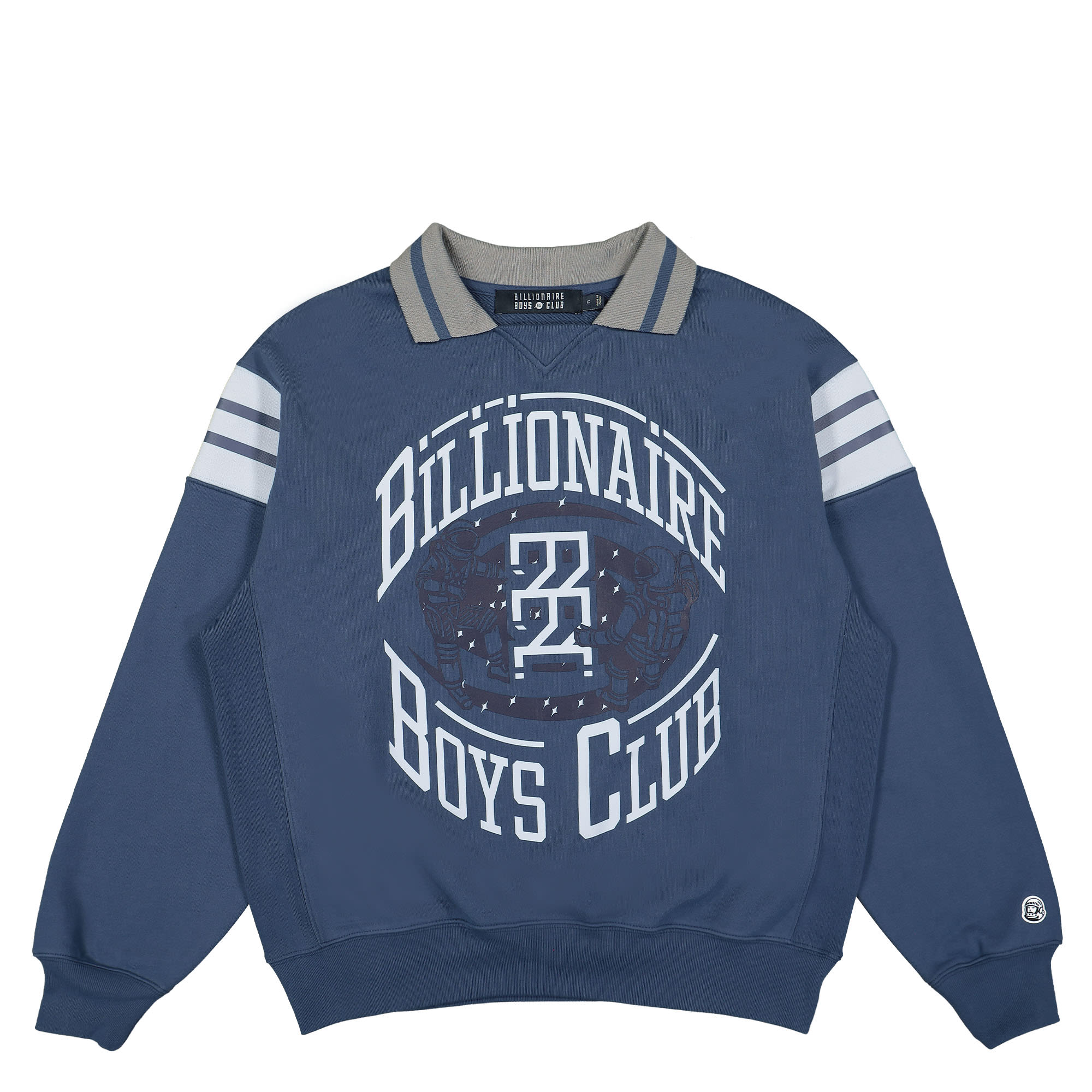 Billionaire Boys Club Collared Crewneck Blue Sweatshirts B23232 / Blue | Overkill