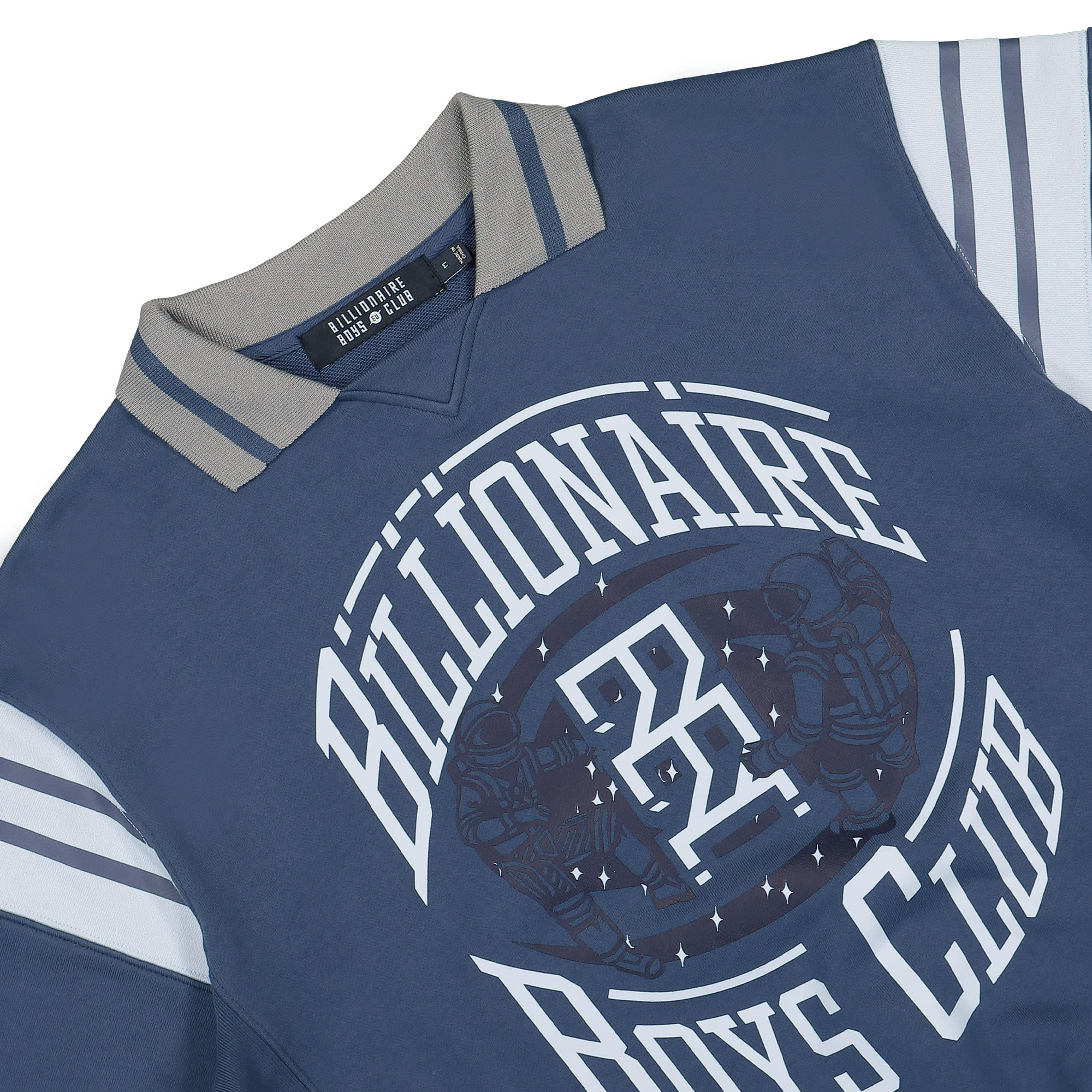Billionaire Boys Club Collared Crewneck Blue Sweatshirts Close-up | Overkill