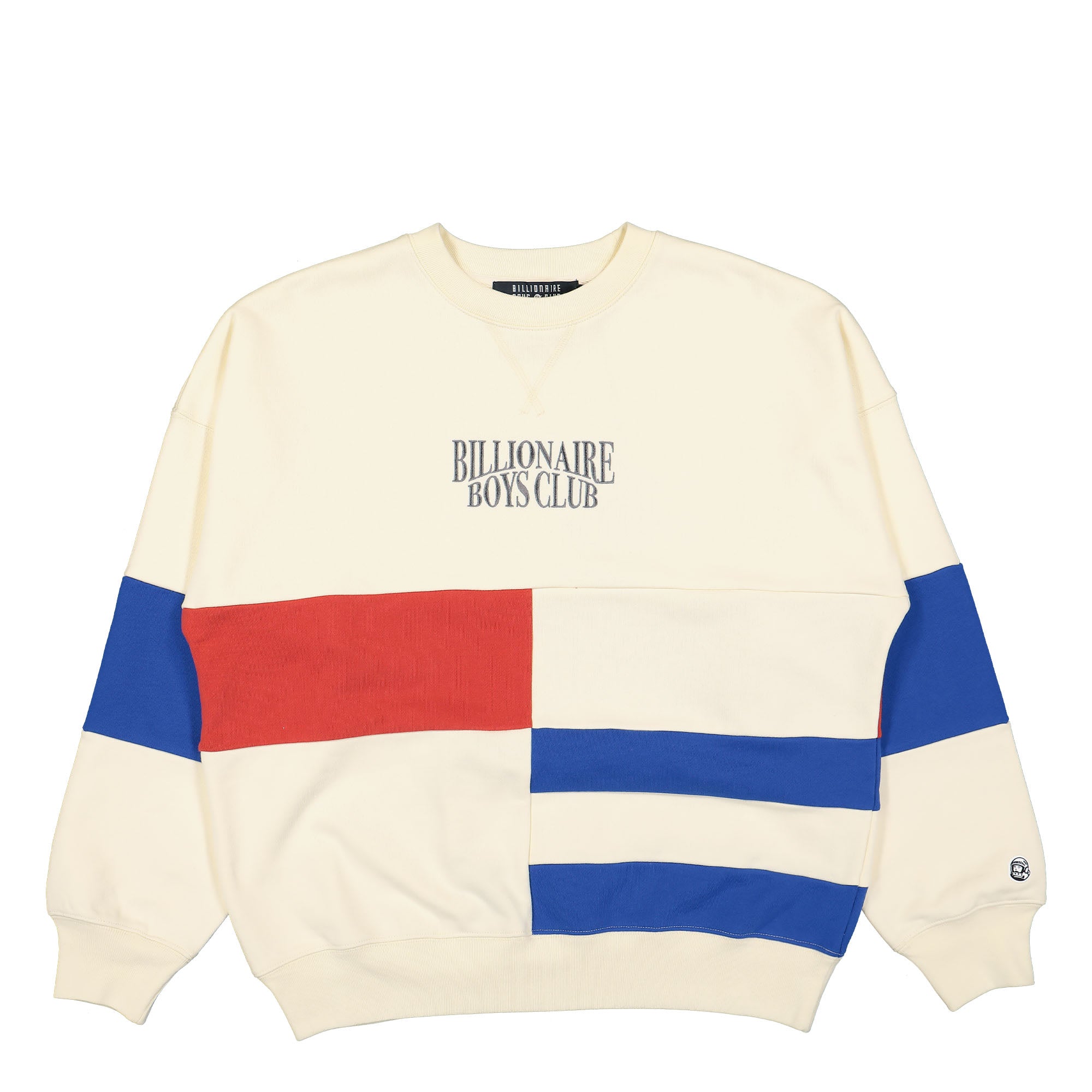 Billionaire Boys Club Cut & Sew Panelled Crewneck Cream Sweatshirts B23237 / Cream | Overkill