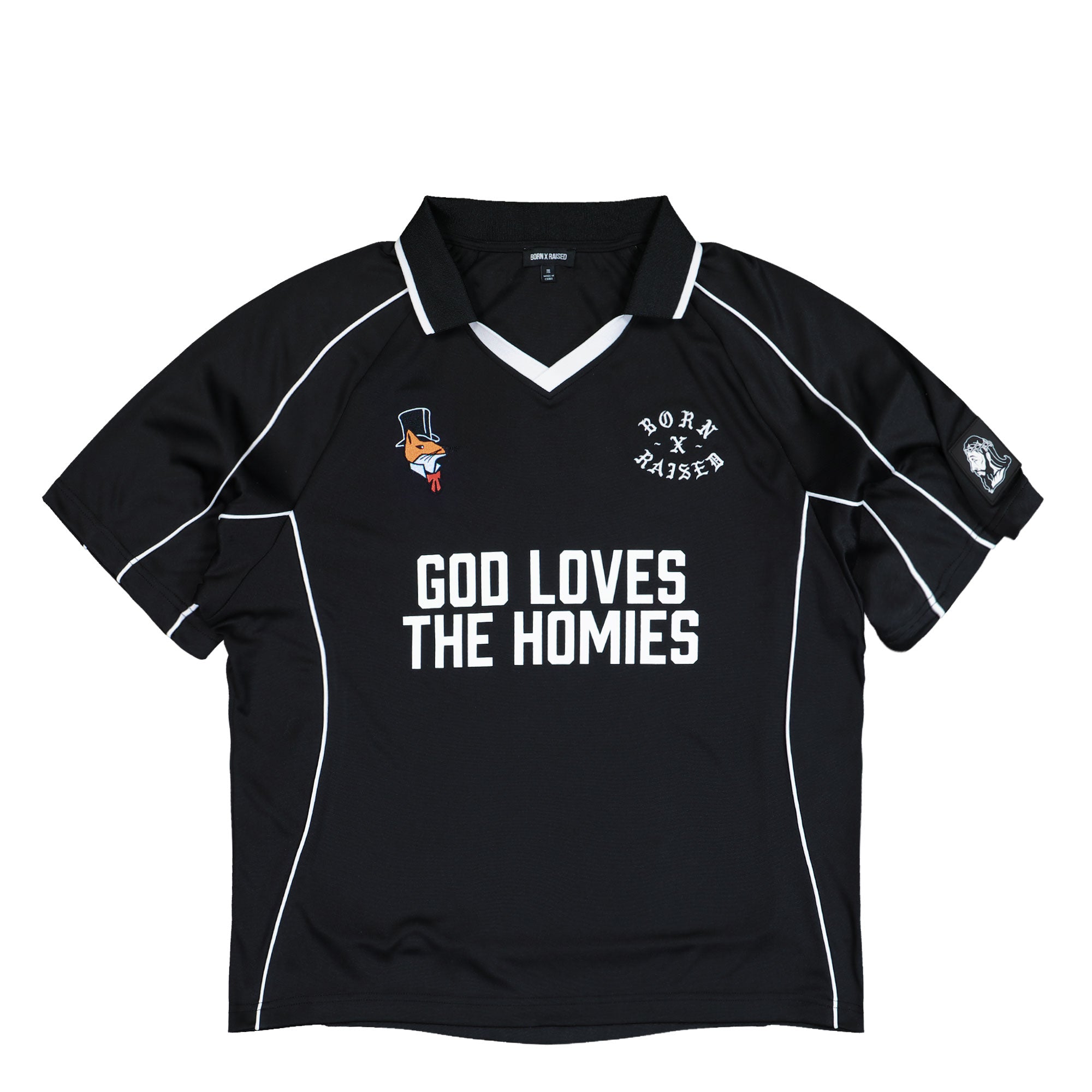 Born x Raised God Loves The Homies Jersey Black T-Shirts B4033GLHJ-BLK | Overkill