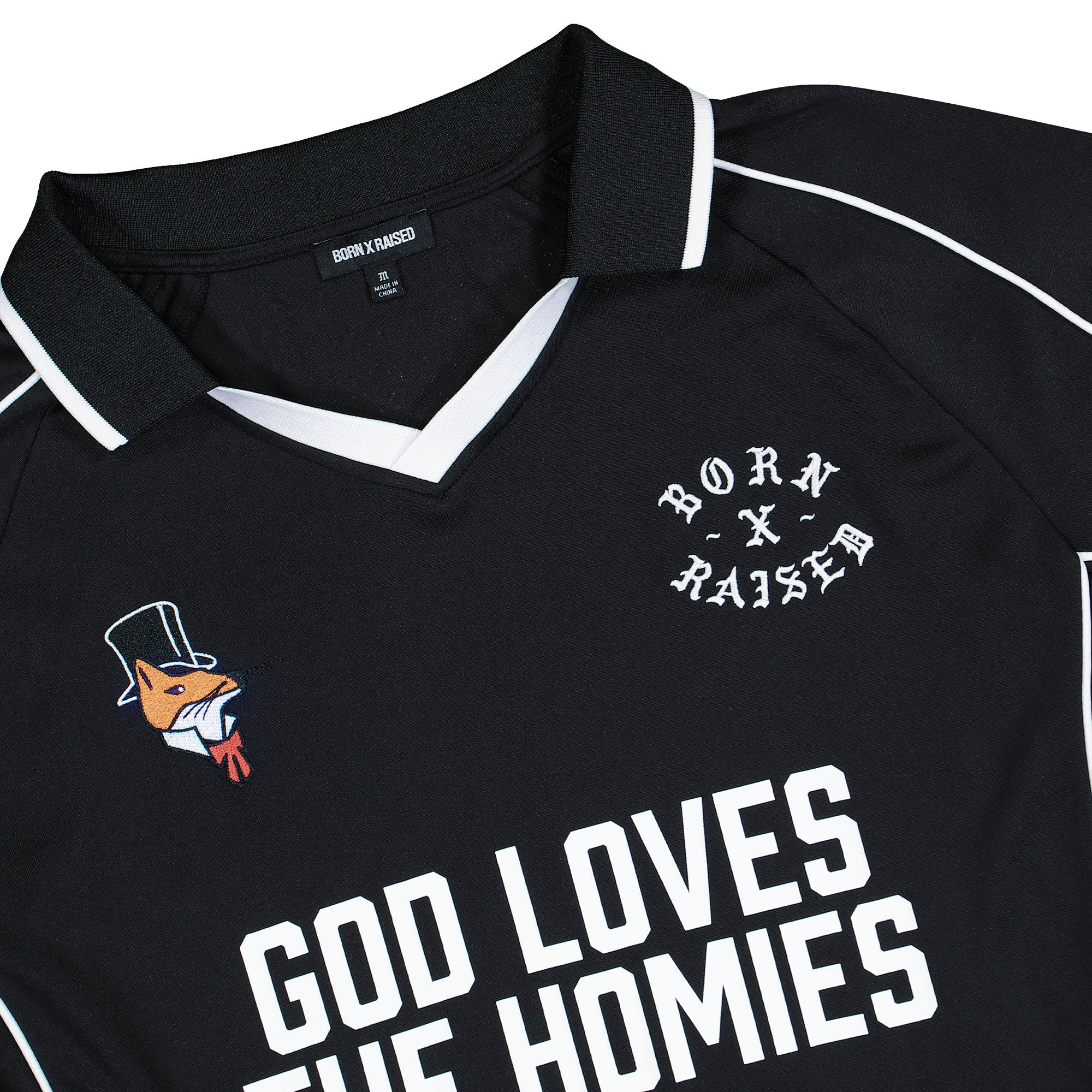 Born x Raised God Loves The Homies Jersey Black T-Shirts B4033GLHJ-BLK Detailfoto | Overkill