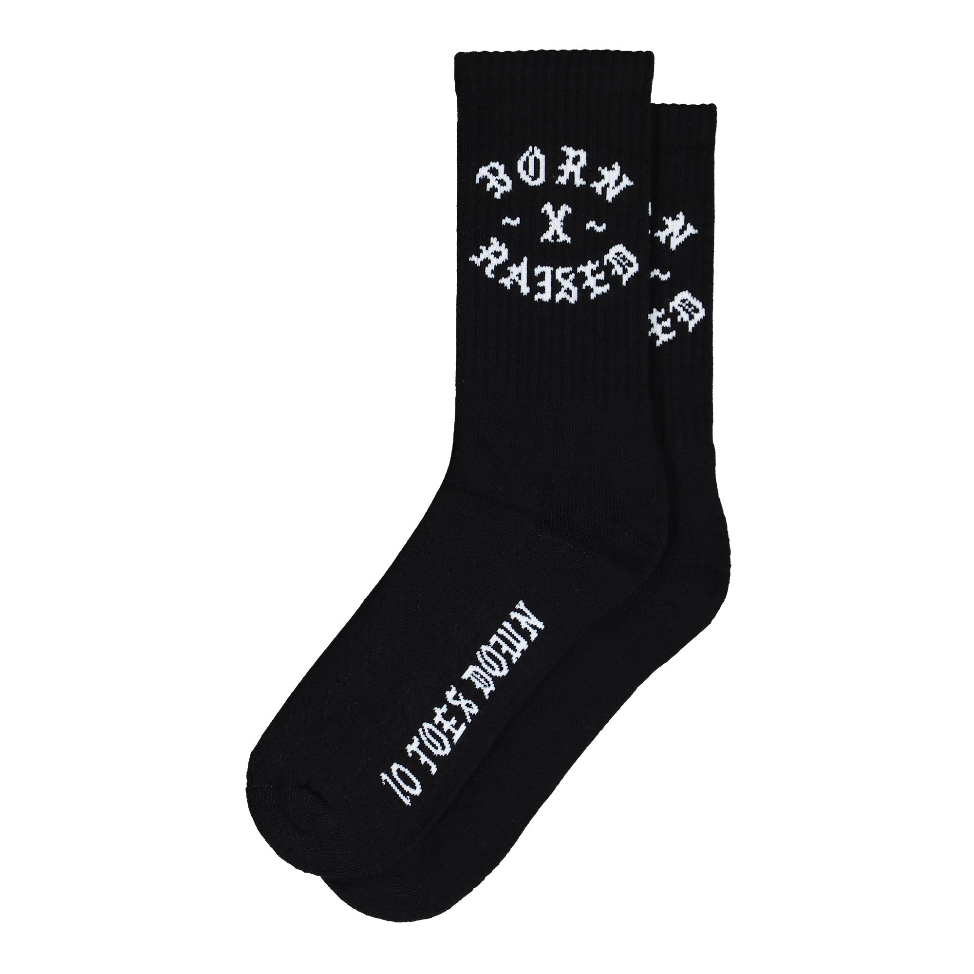 Born x Raised 10 Toes Rocker Socks Black Socks B9000TOERK-BLK | Overkill