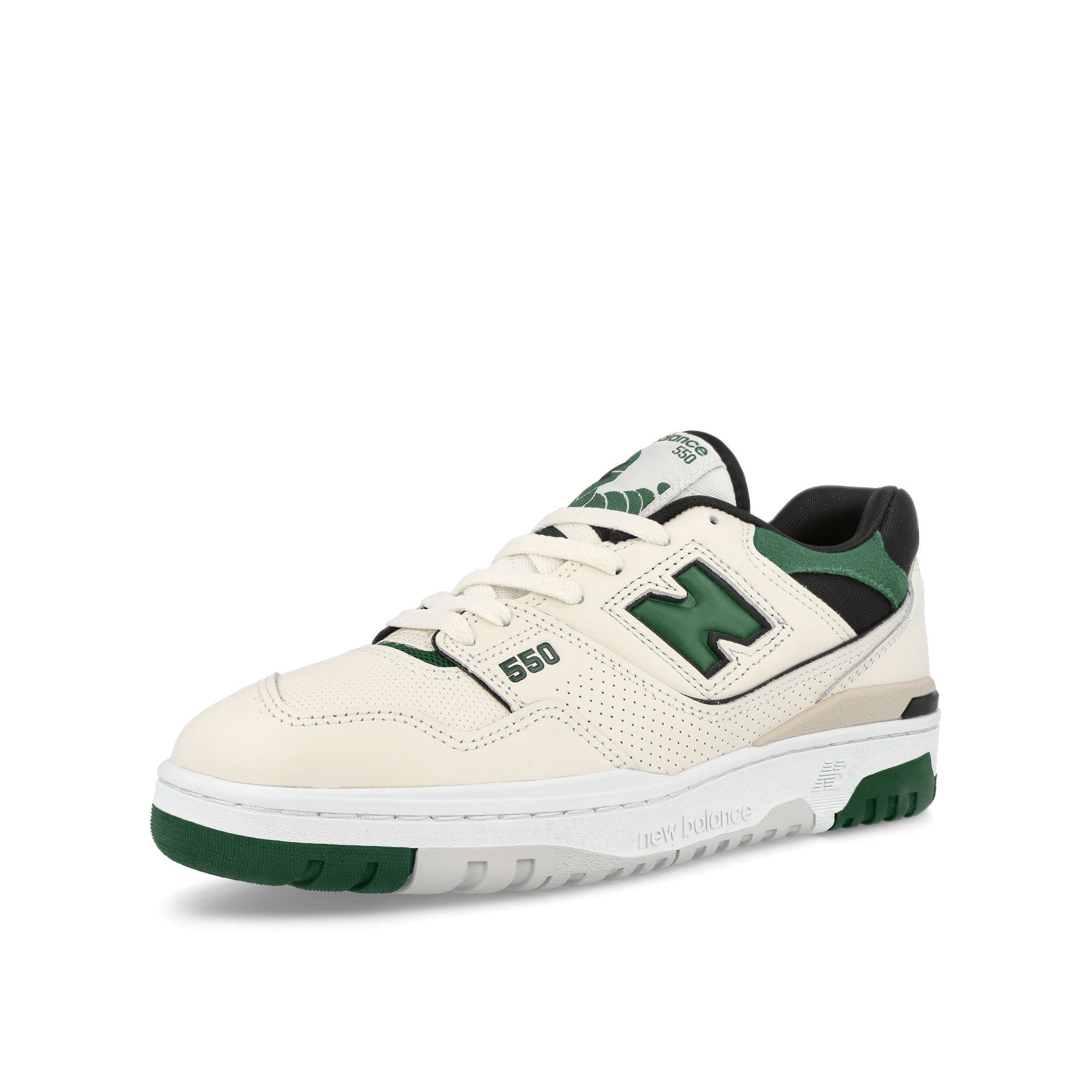 New Balance BB550VTC Sail-Night Green Sneakers Close Up | Overkill