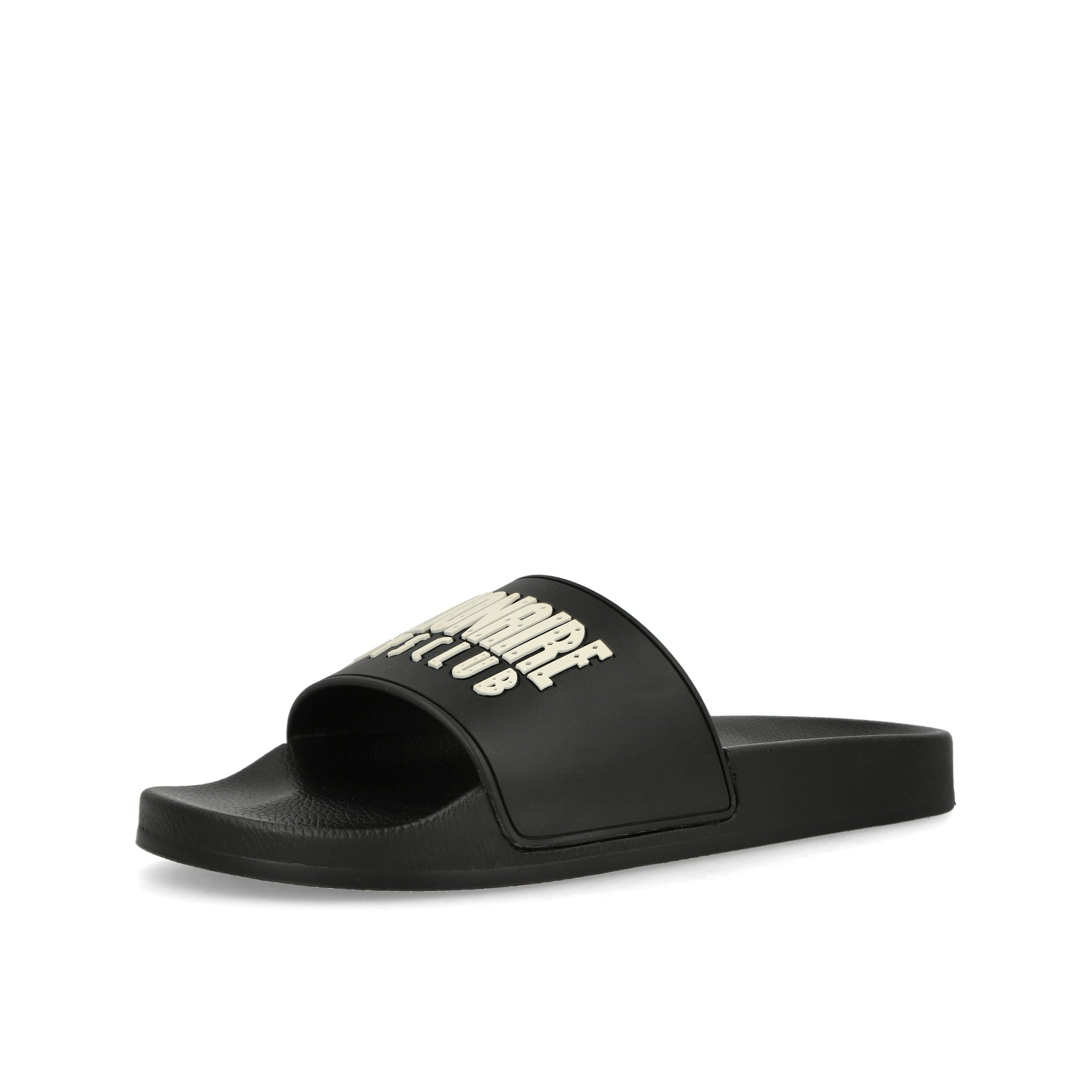 Billionaire Boys Club Straight Logo Sliders Black Slides, Sandals & Slippers Close Up | Overkill
