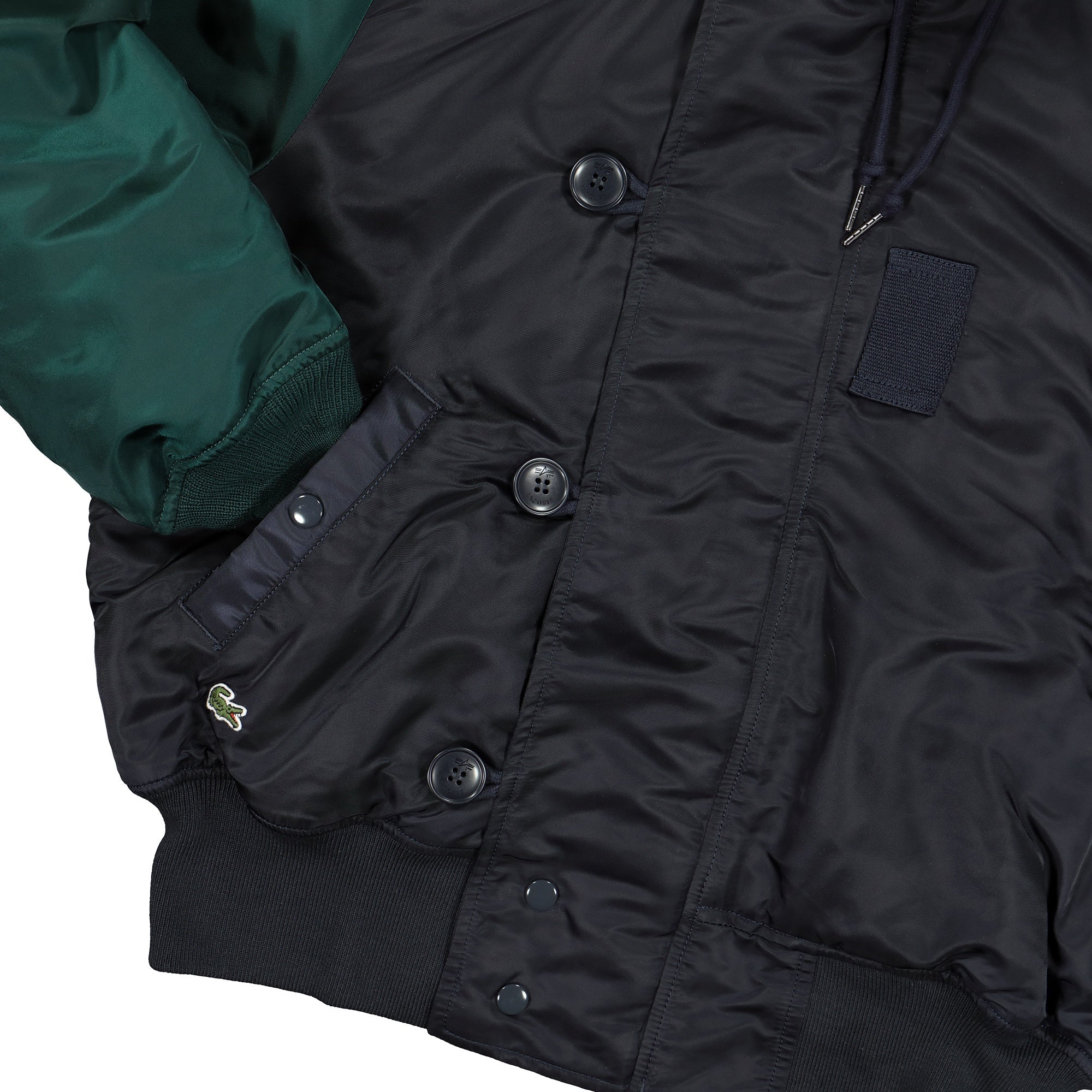 Lacoste Alpha Industries x Lacoste Colourblock Bomber Graphite / Marine / Sombre / Hetre Bomber & Varsity Jackets Close-up | Overkill