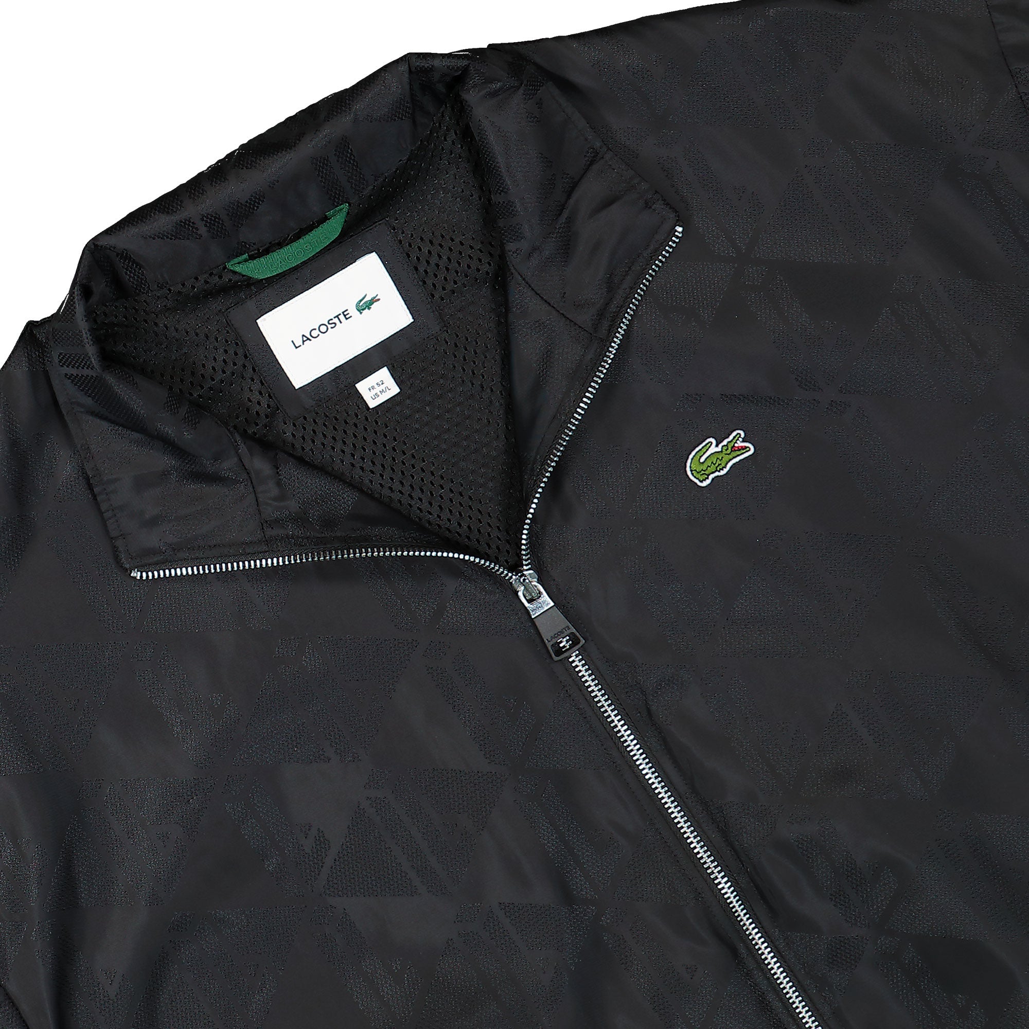 Lacoste Monogram Tracksuit Jacket Black Track Jackets Close-up | Overkill