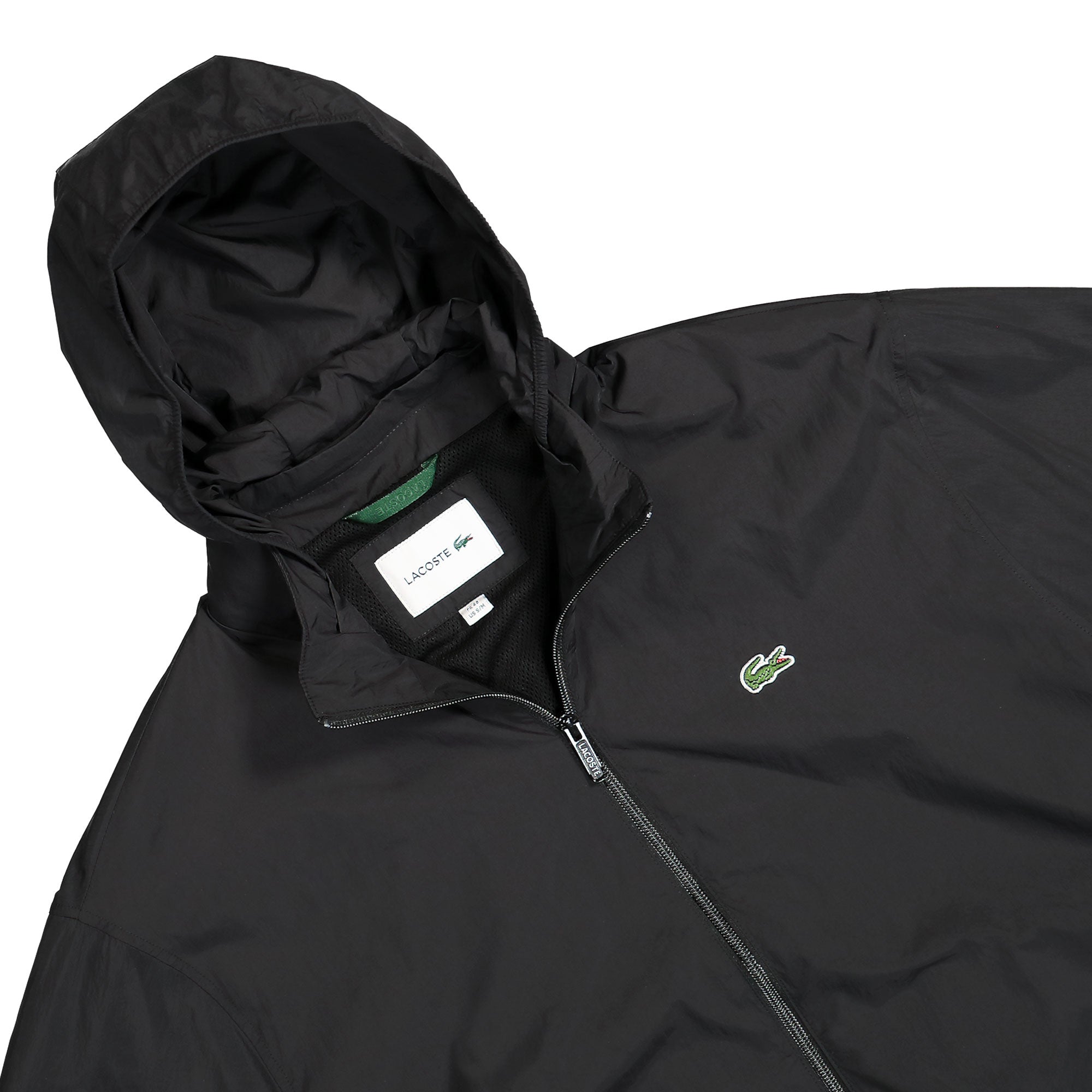 Lacoste Water-Repellent Hooded Track Jacket Black Track Jackets Close-up | Overkill