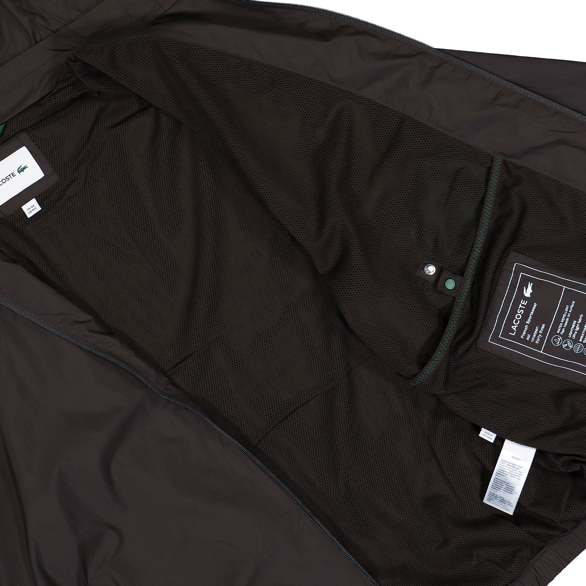 Lacoste Water-Repellent Hooded Track Jacket Marron / SKB Track Jackets BH8901-00 SKB Detail View 3 | Overkill