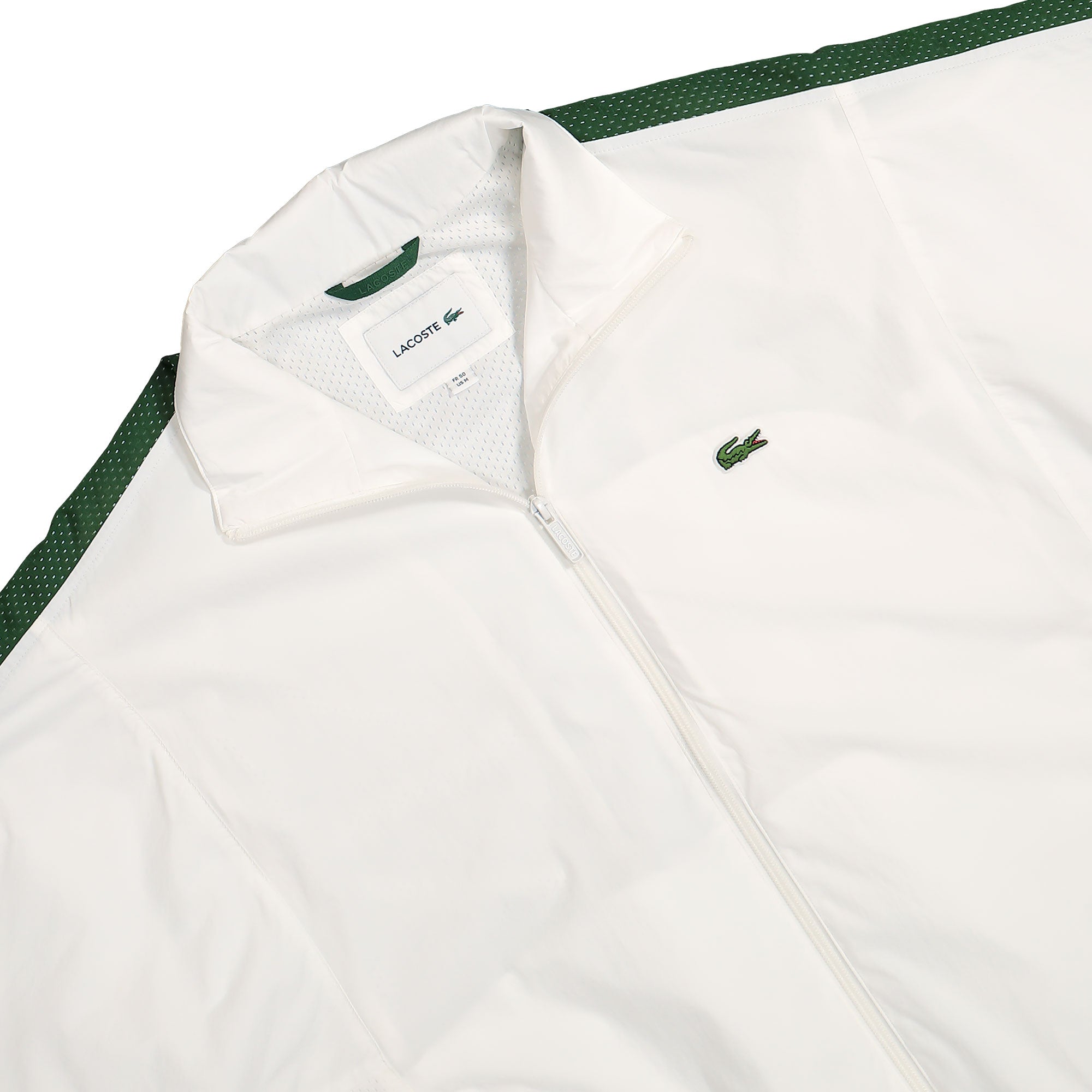 Lacoste Colourblock Track Jacket White / Green Track Jackets Close-up | Overkill