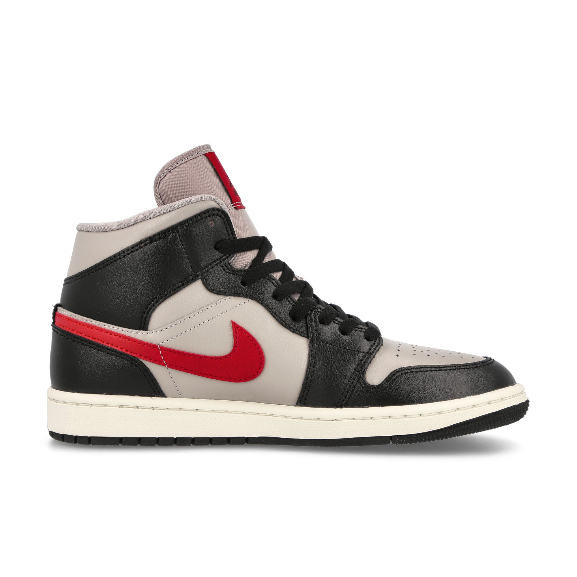 Jordan Wmns Air Jordan 1 Mid Black / Gym Red - College Grey - Sail Sneakers Silhouette | Overkill
