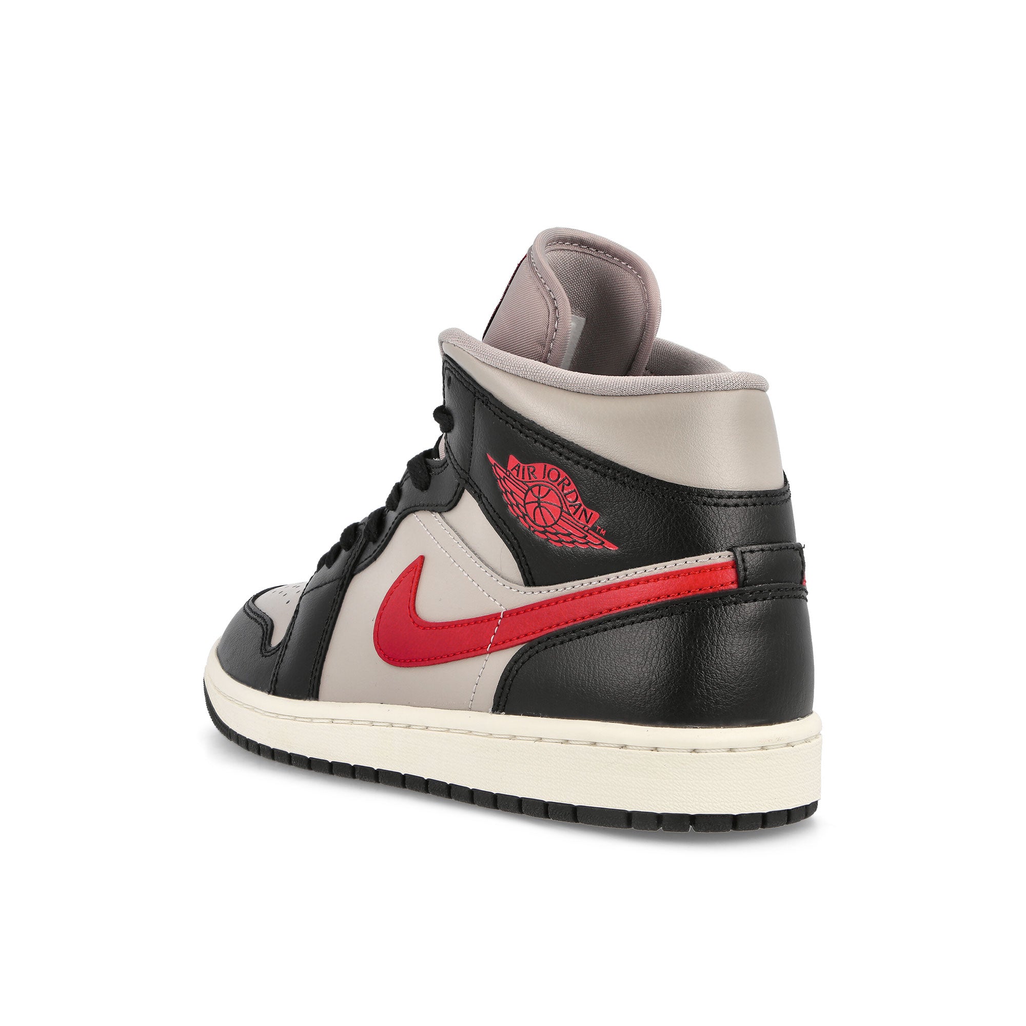 Jordan Wmns Air Jordan 1 Mid Black / Gym Red - College Grey - Sail Sneakers Material | Overkill
