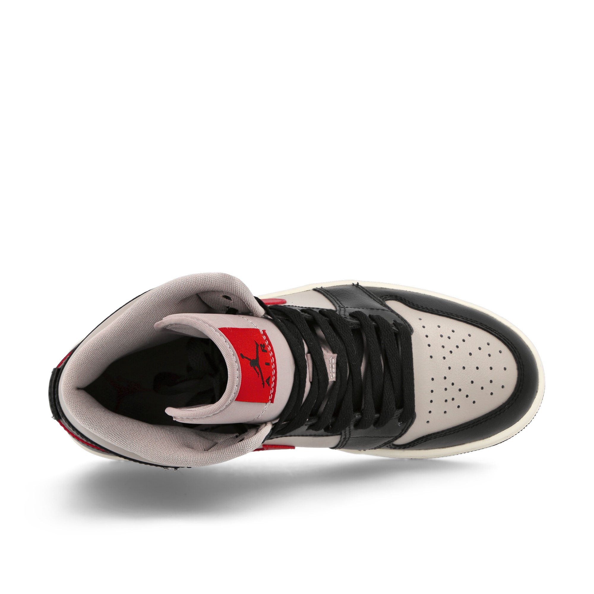 Jordan Wmns Air Jordan 1 Mid Black / Gym Red - College Grey - Sail Sneakers Detailfoto | Overkill