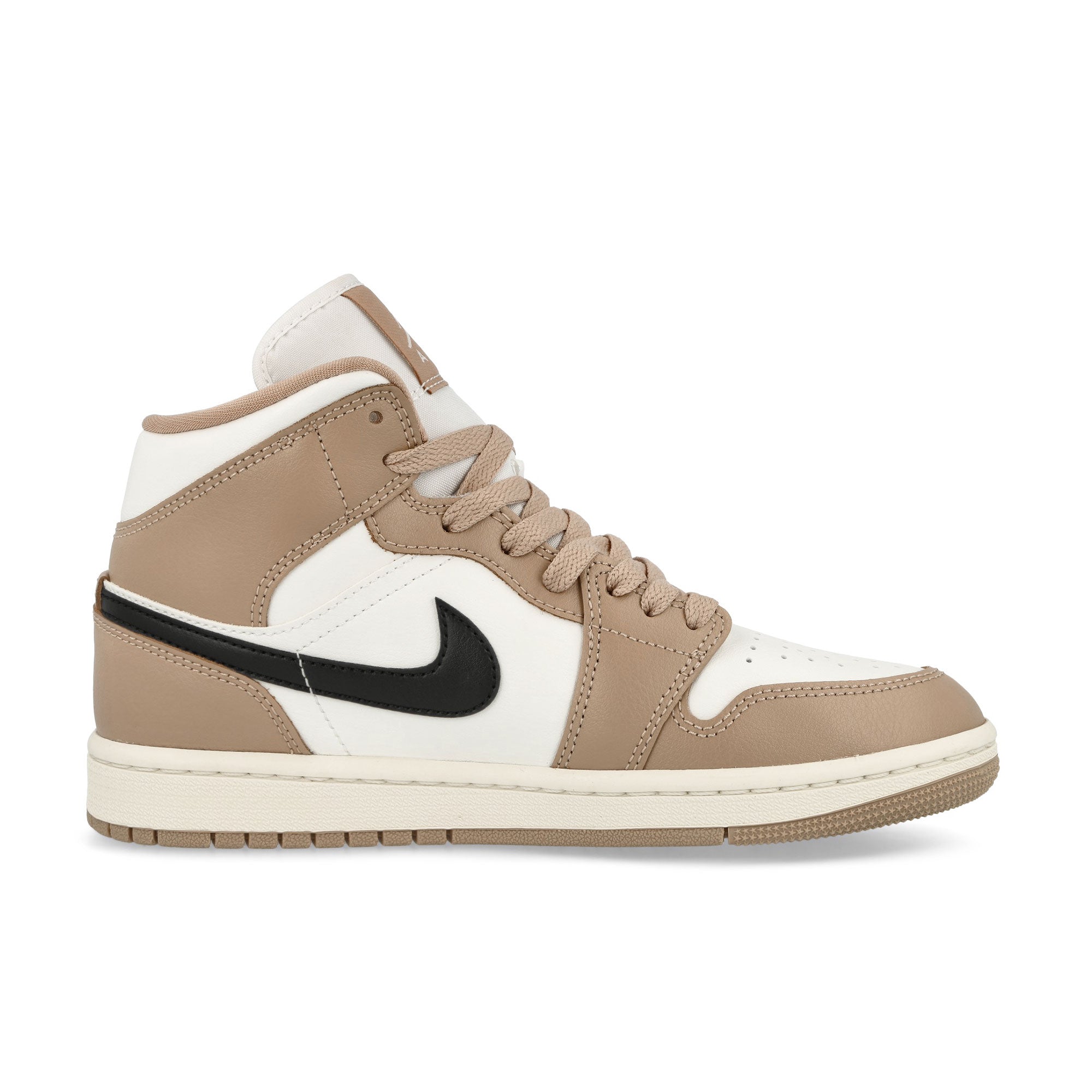 Jordan Wmns Air Jordan 1 Mid Sail-Black - Desert Sneakers Silhouette | Overkill