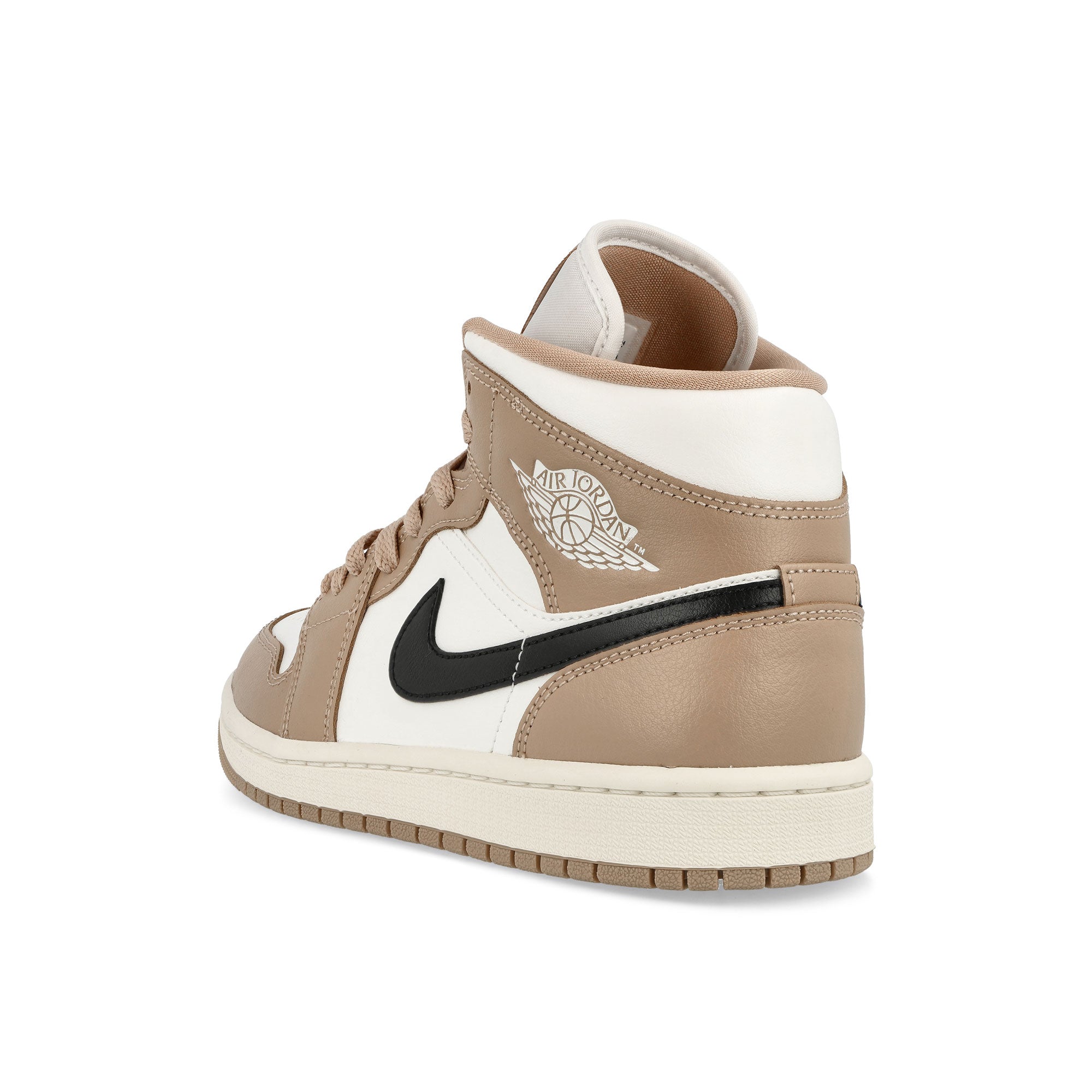 Jordan Wmns Air Jordan 1 Mid Sail-Black - Desert Sneakers Material | Overkill