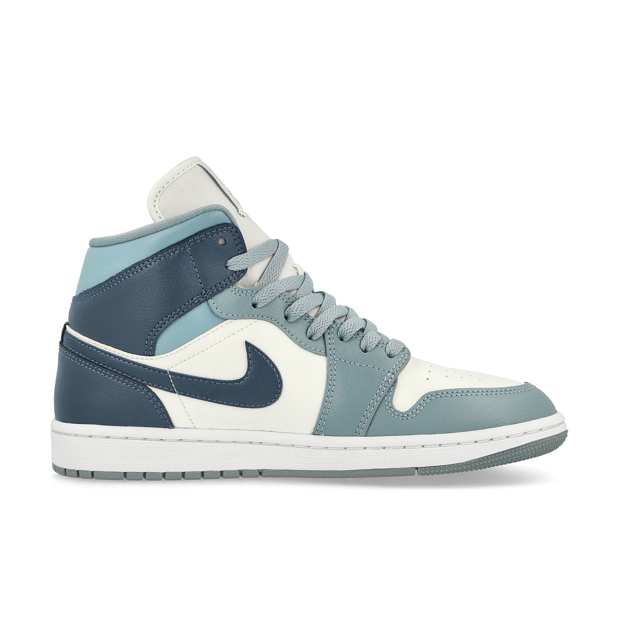 Jordan Wmns Air Jordan 1 Mid Sail / Diffused Blue - Blue Grey-White Mid Top Sneakers Silhouette | Overkill