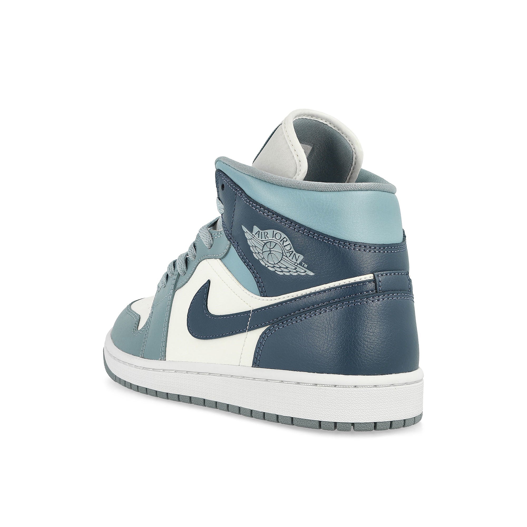 Jordan Wmns Air Jordan 1 Mid Sail / Diffused Blue - Blue Grey-White Mid Top Sneakers Material | Overkill