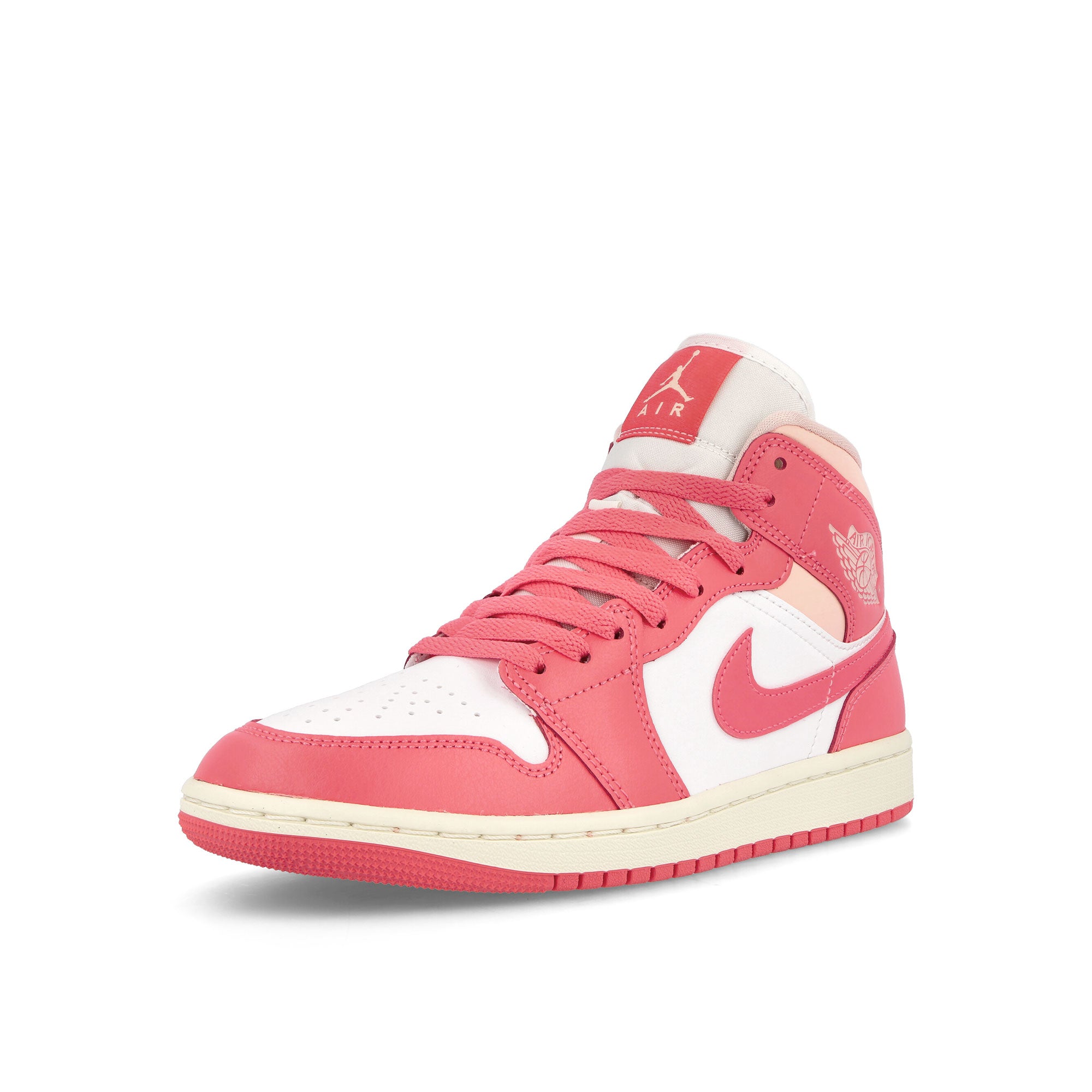Jordan Wmns Air Jordan 1 Mid White / Sea Coral - Atmosphere - Sail Sneakers Close Up | Overkill