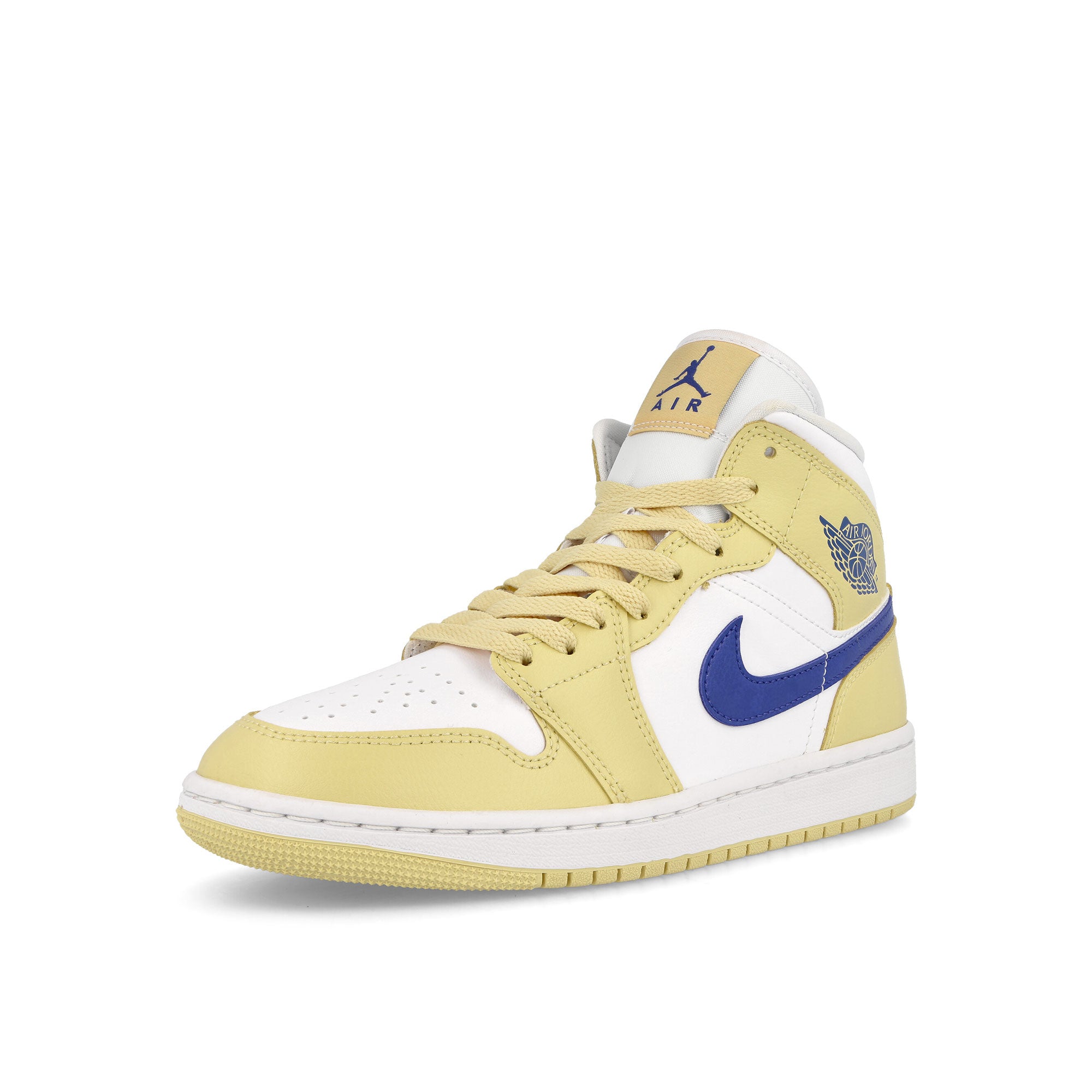Jordan Wmns Air Jordan 1 Mid Lemon Wash-Lapis - White Sneakers Close Up | Overkill