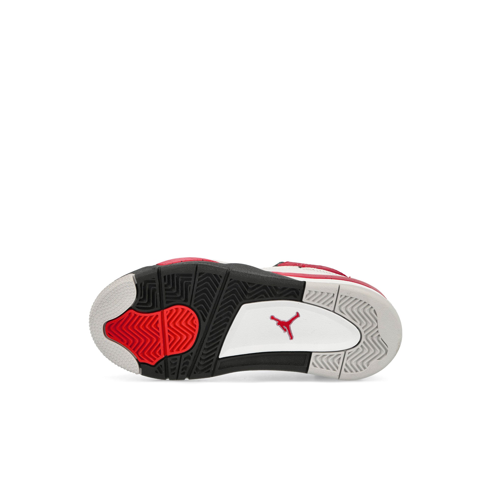 Jordan Air Jordan 4 Retro PS White-Fire Red - Black - Neutral Grey High Top Sneakers Detail View 1 | Overkill