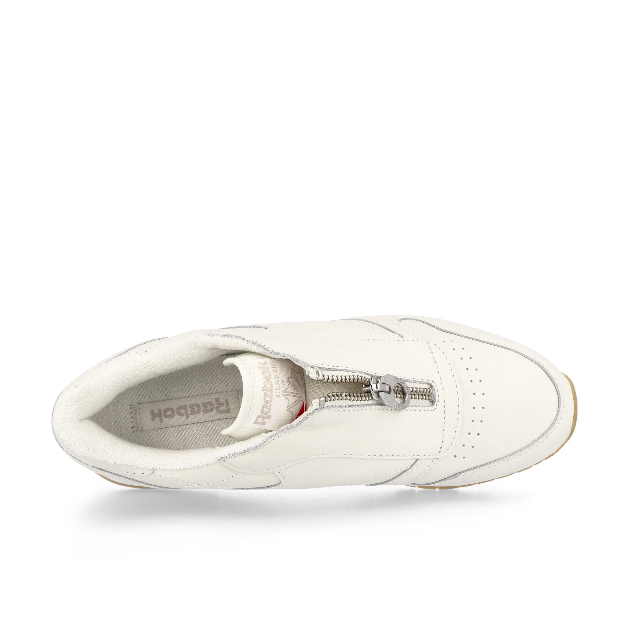 Reebok wmns classic leather zip Chalk-Sandstone-Silver Low Top Sneakers Detailfoto | Overkill
