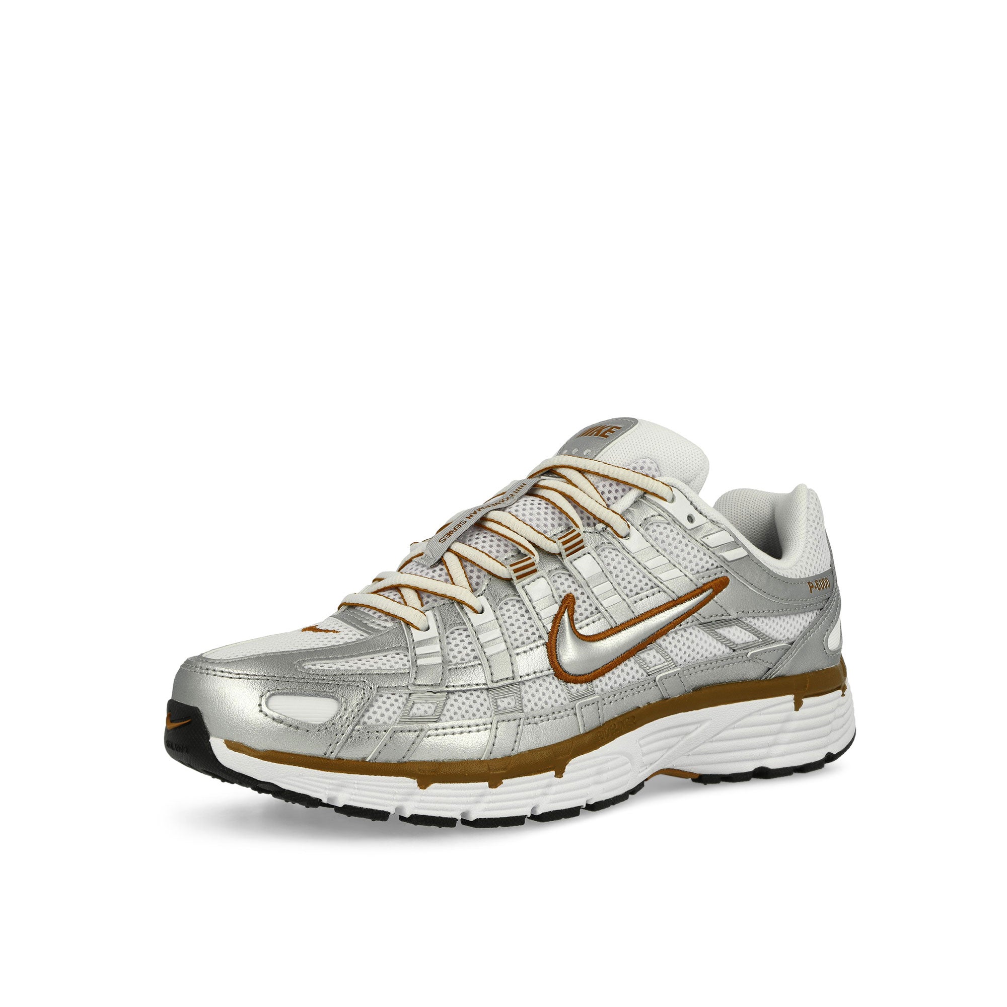Nike W P-6000 White / Metallic Silver - Light British Tan Low Top Sneakers BV1021 109 Close-up | Overkill