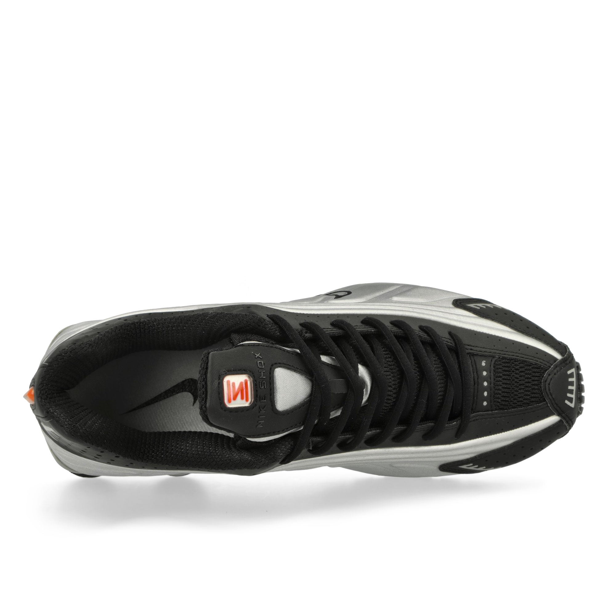 Nike Shox R4 Black / Metallic Sillver - Max Orange Low Top Sneakers Detail View 1 | Overkill