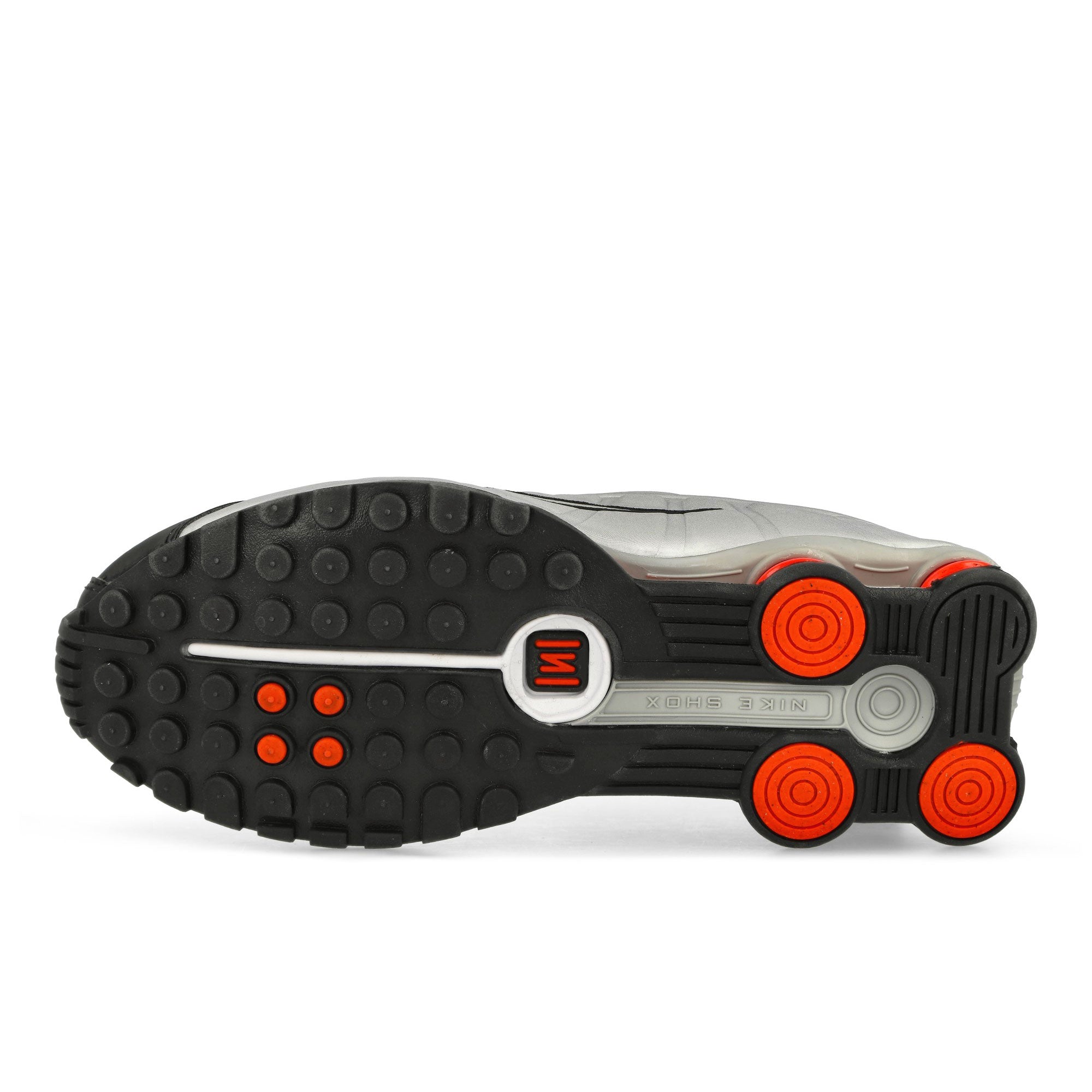 Nike Shox R4 Black / Metallic Sillver - Max Orange Low Top Sneakers Detailfoto | Overkill