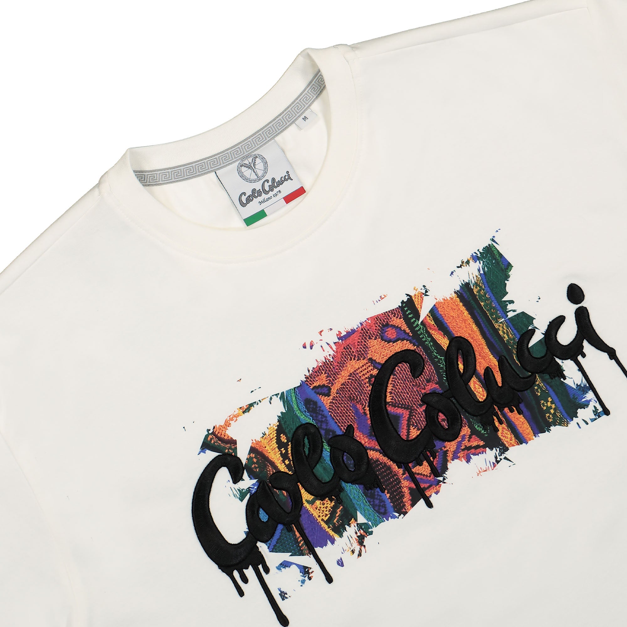 Carlo Colucci Paint Drop T-Shirt White T-Shirts Material | Overkill