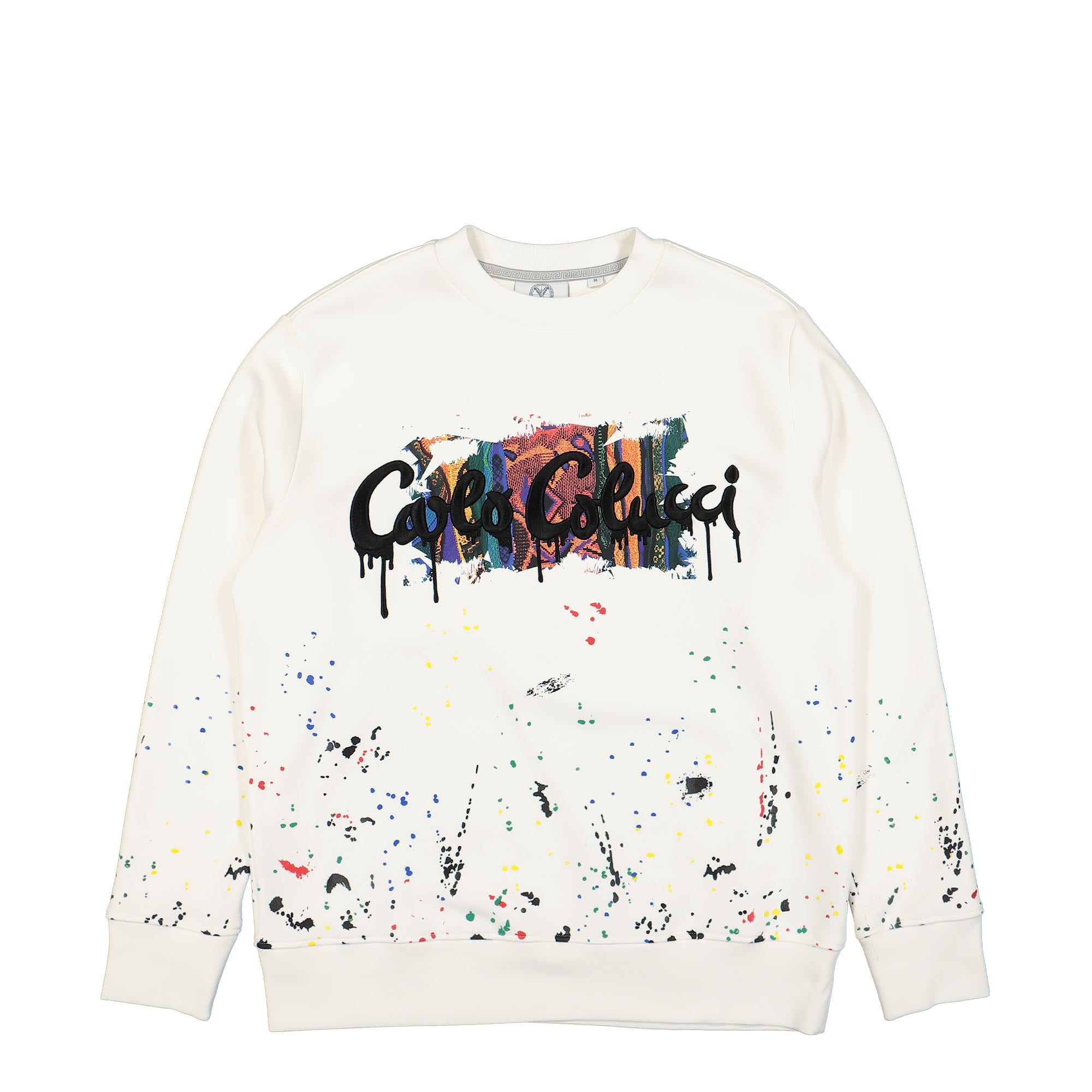 Carlo Colucci Paint Drop Sweatshirt White Sweatshirts C6041-59 | Overkill