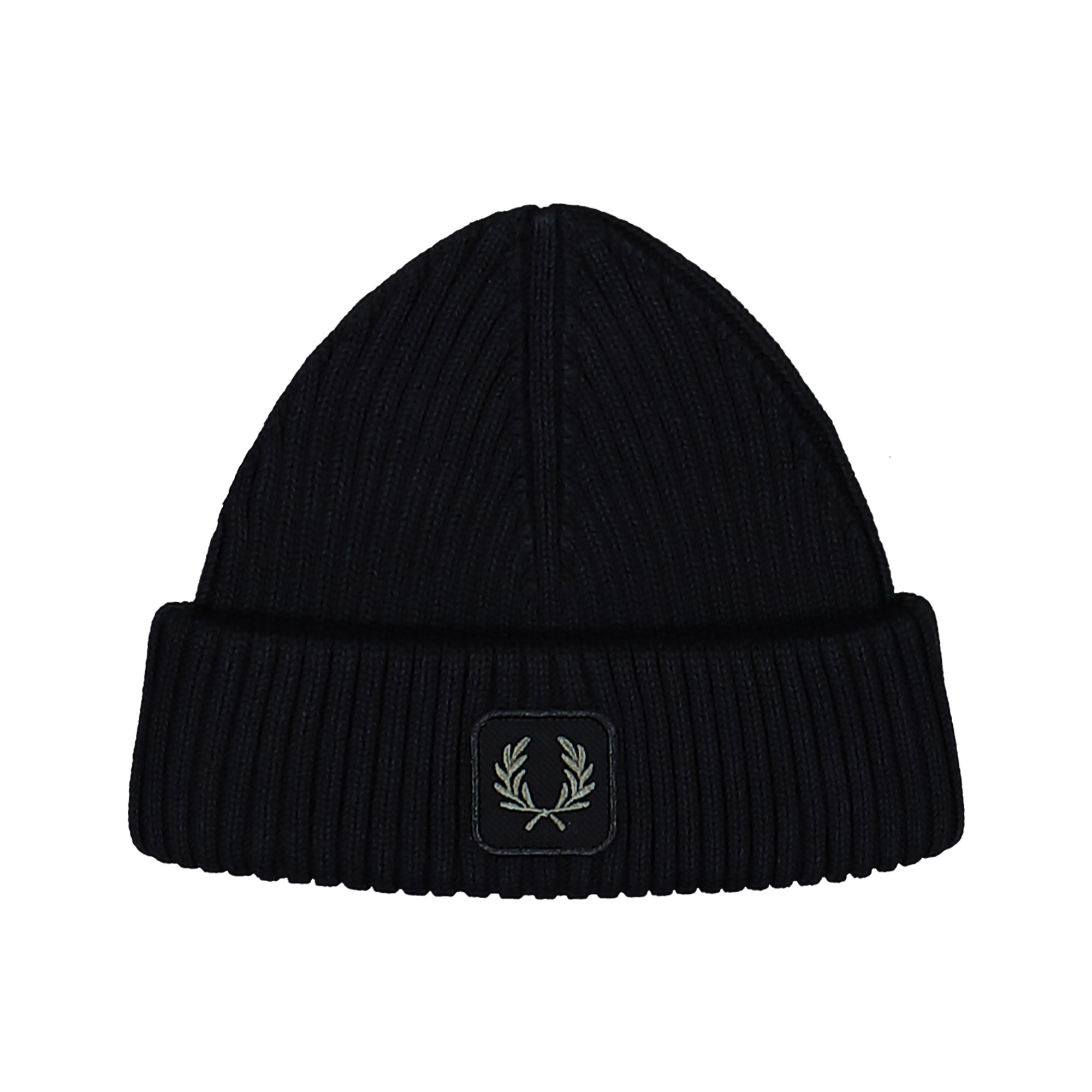 Fred Perry Cotton Ribbed Beanie Black Beanies C1138-102 | Overkill