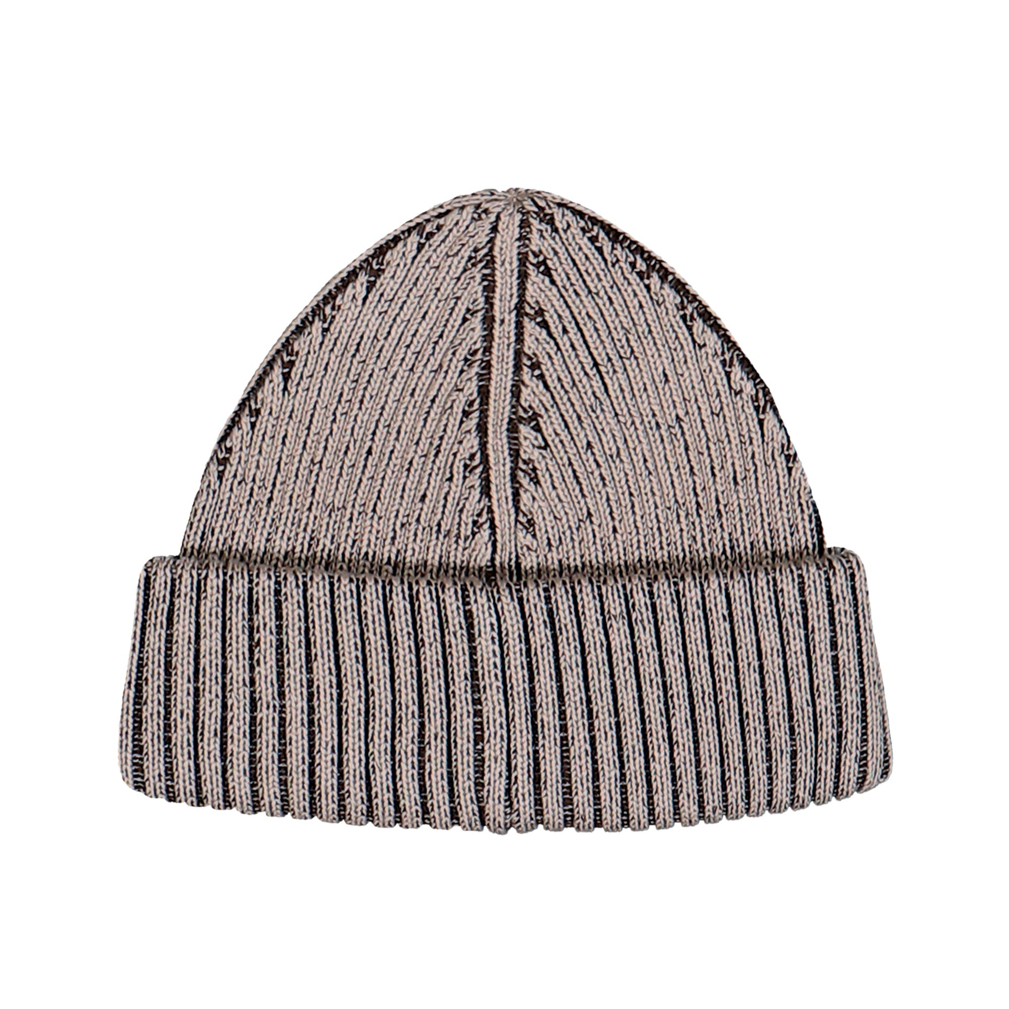 Fred Perry Cotton Ribbed Beanie Warm Oat / Burnt Tobacco Beanies C1138-Z87 Close-up | Overkill