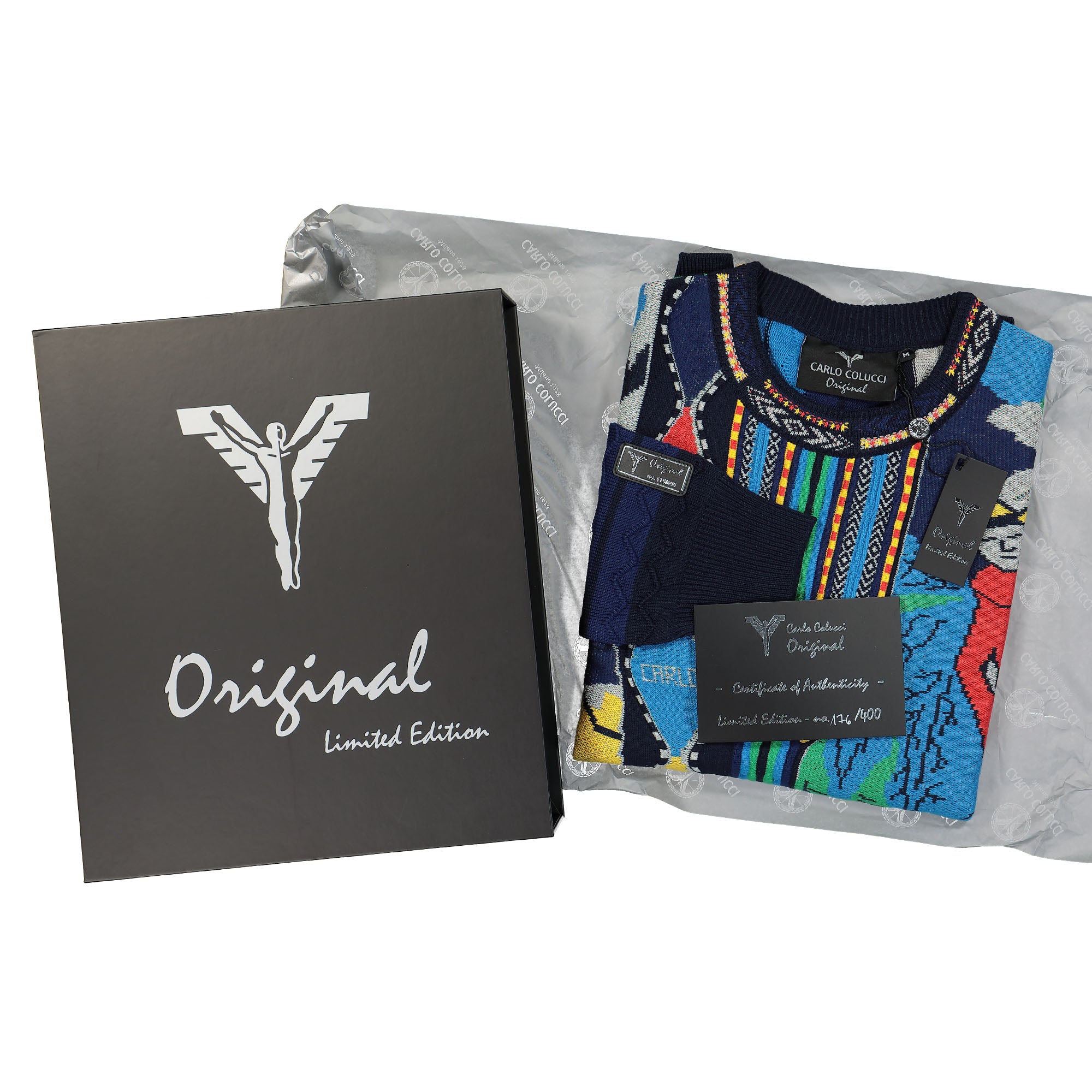 Carlo Colucci Original Pullover Navy Sweatshirts Close-up | Overkill