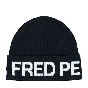 Fred Perry Branded Jacquard Beanie Navy Beanie C3302-608 | Overkill