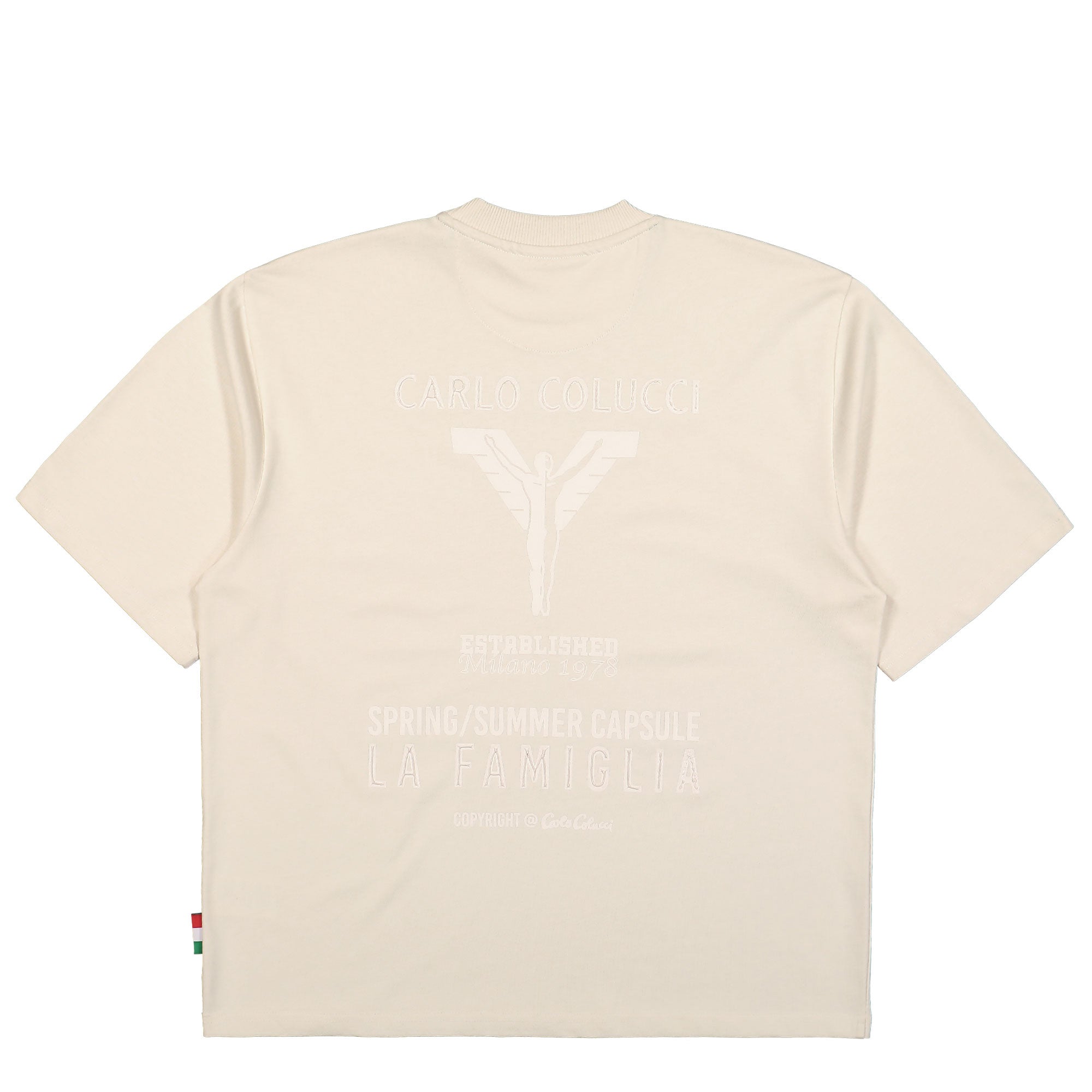 Carlo Colucci Oversized T-Shirt Beige T-Shirts Close-up | Overkill