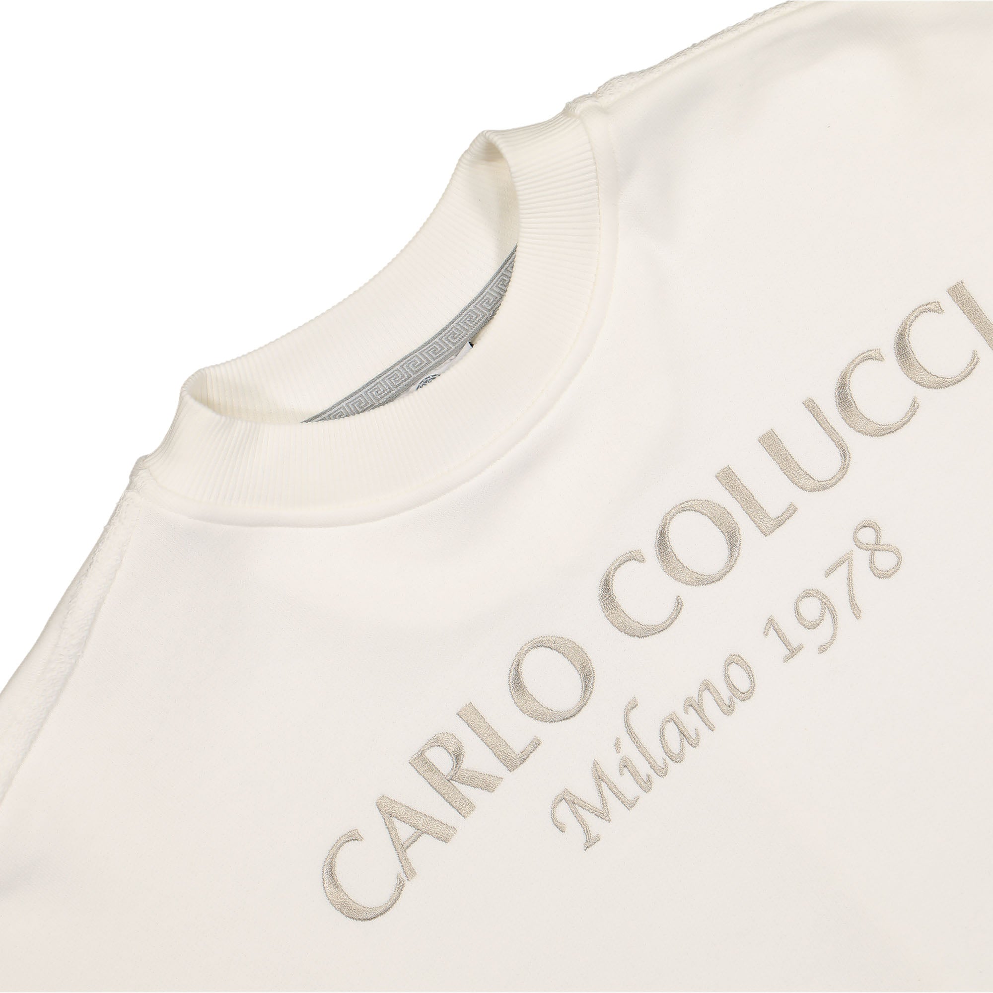 Carlo Colucci Oversize Sweatshirt White Sweatshirts Close-up | Overkill