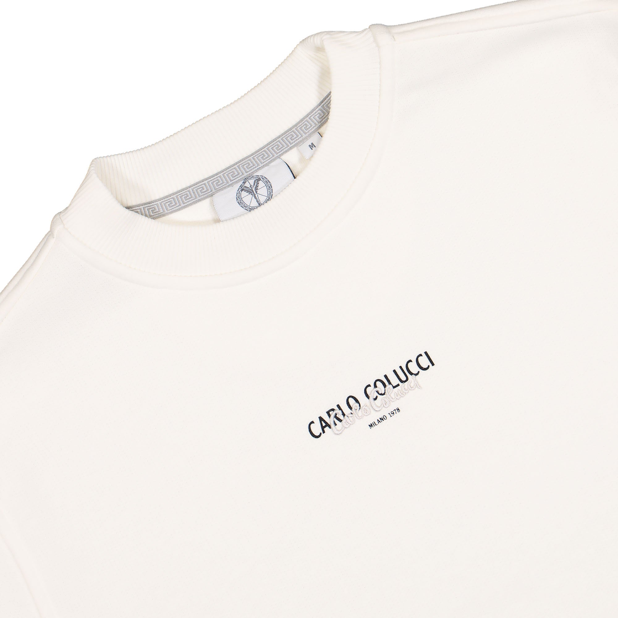 Carlo Colucci Sweatshirt Basic Line White Sweatshirts Close-up | Overkill